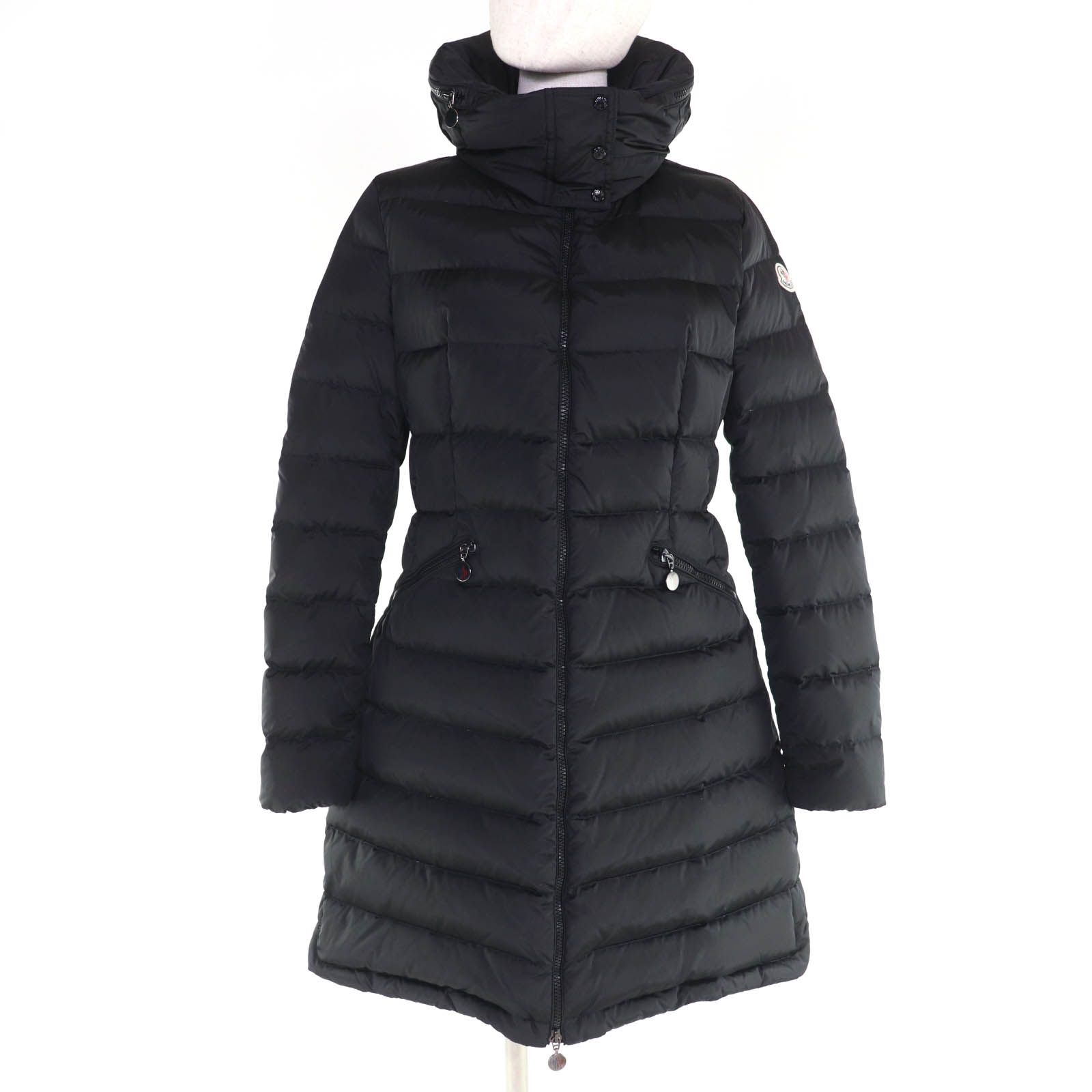 未使用級 2XL モンクレール フラメッテ ダウンコート ブラック ロゴワッペン MONCLER（モンクレール） 美品☆MONCLER FLAMMETTE フラメッテ ロゴ