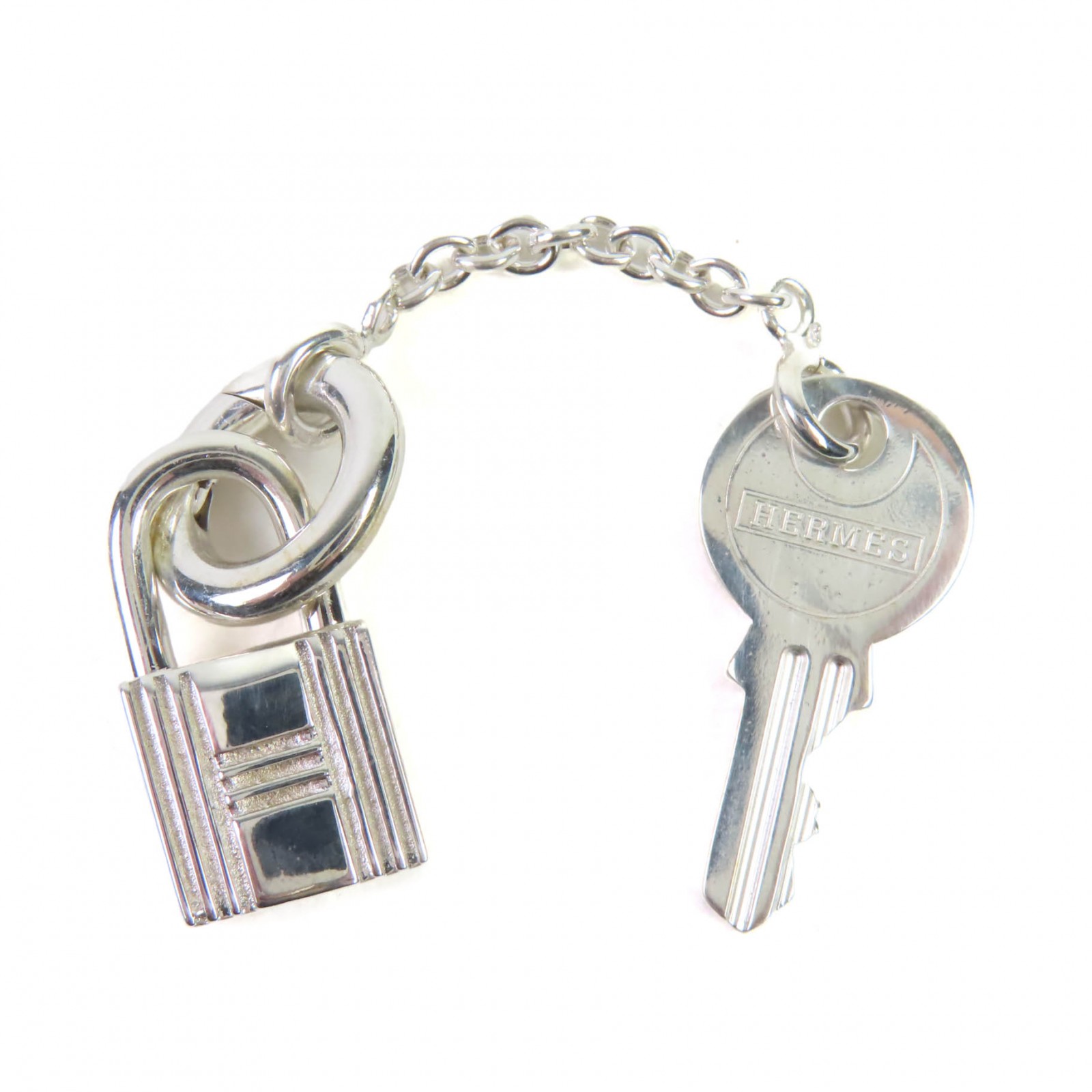 美品◇HERMES エルメス SV925 カデナ・キー モチーフ Hロゴ ネックレス/ペンダントトップ アクセサリー シルバー 重量8.11g レディース【中古】 35,750円