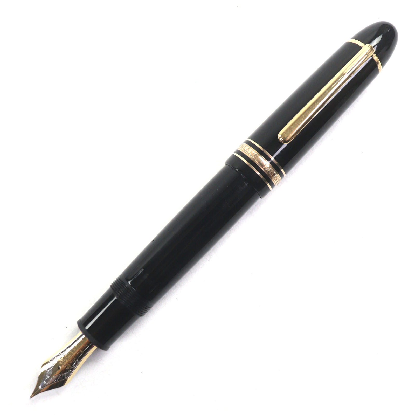 美品▼MONTBLANC モンブラン マイスターシュテュック 149 書きもの先18K Mニブ 白いことはやりっ子 筆 黒いこと ゴールド メンズ【中古】