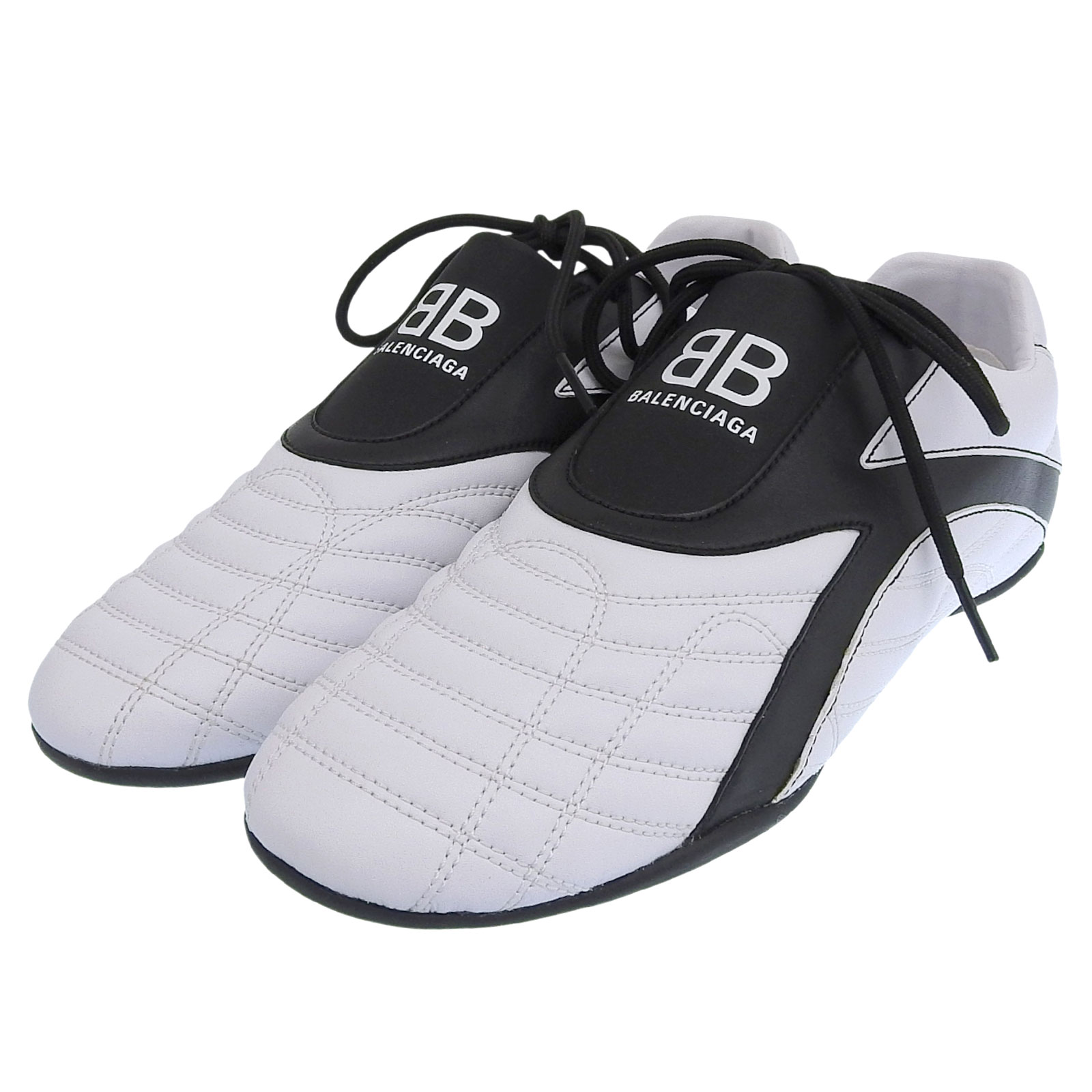 未当て嵌める品▲BALENCIAGA バレンシアガ 617540 ZEN SNEAKER ローカットスニーカー シューズ 白いこと 黒いこと 27 箱付き添い人 メンズ【中古】