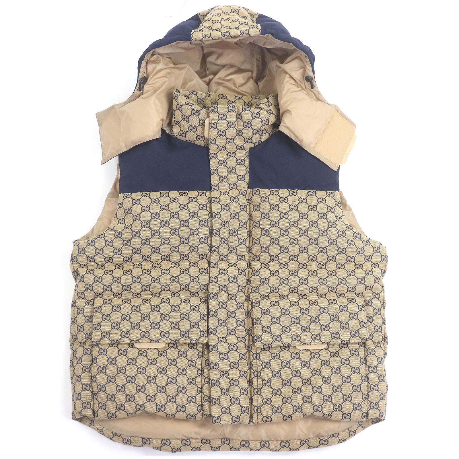 グッチ GUCCI☆ワッペンロゴ入りダウンベスト 裏地GG柄 総柄 美品 楽天市場】【グッチ】Gucci メンズ ロゴワッペン フード付き ダウン