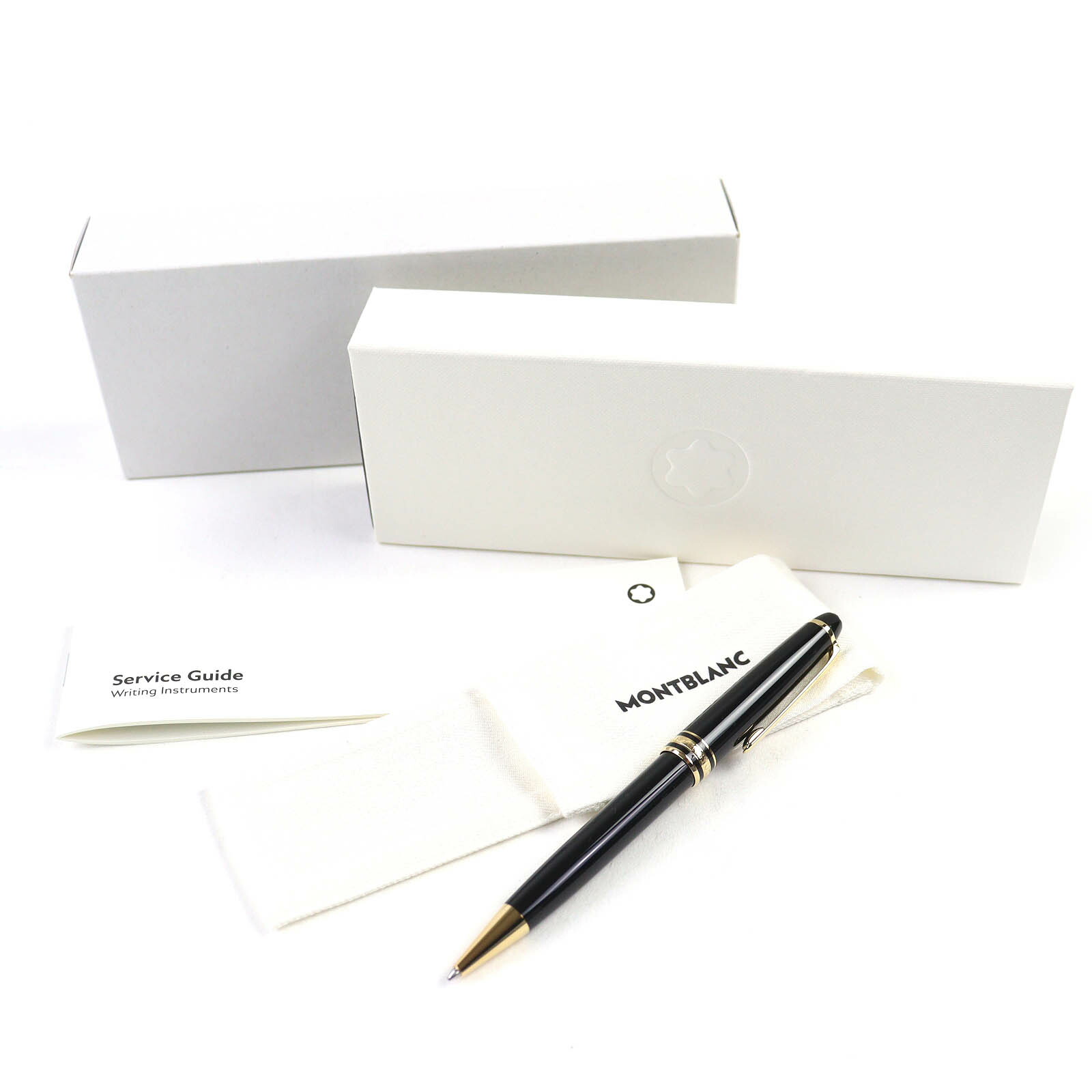 極美品△MONTBLANC モンブラン マイスターシュテュック クラシック ツイスト式 ボールペン 現行品 ブラック ゴールド 箱・保存袋・ケース付き ドイツ製 メンズ 筆記確認済み【中古】