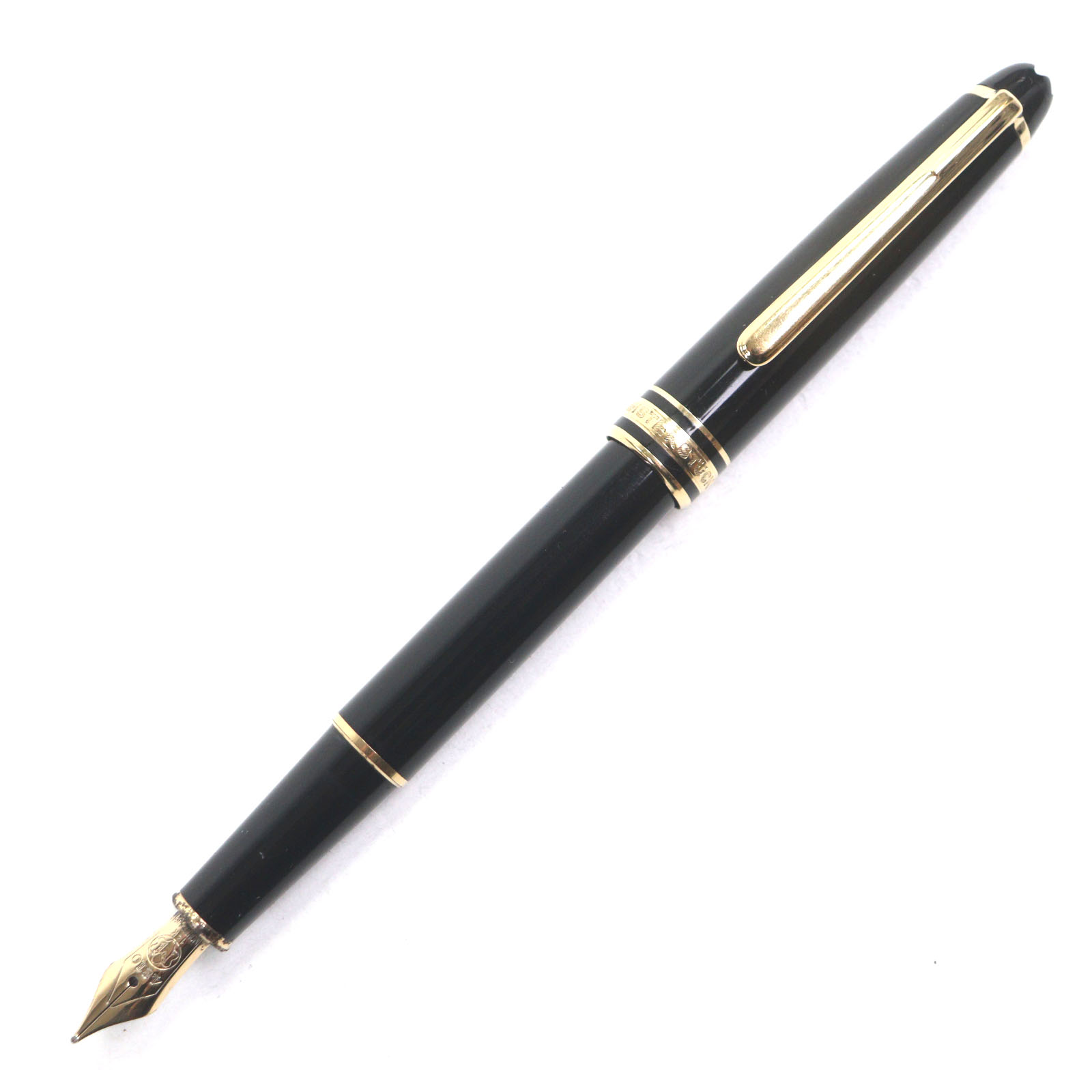 良品▼MONTBLANC モンブラン マイスターシュテュック 古典派音楽 書き込み先14K Mニブ 白いことはやりっ子 筆 黒いこと ゴールド ＦＲＧ製 メンズ【中古】