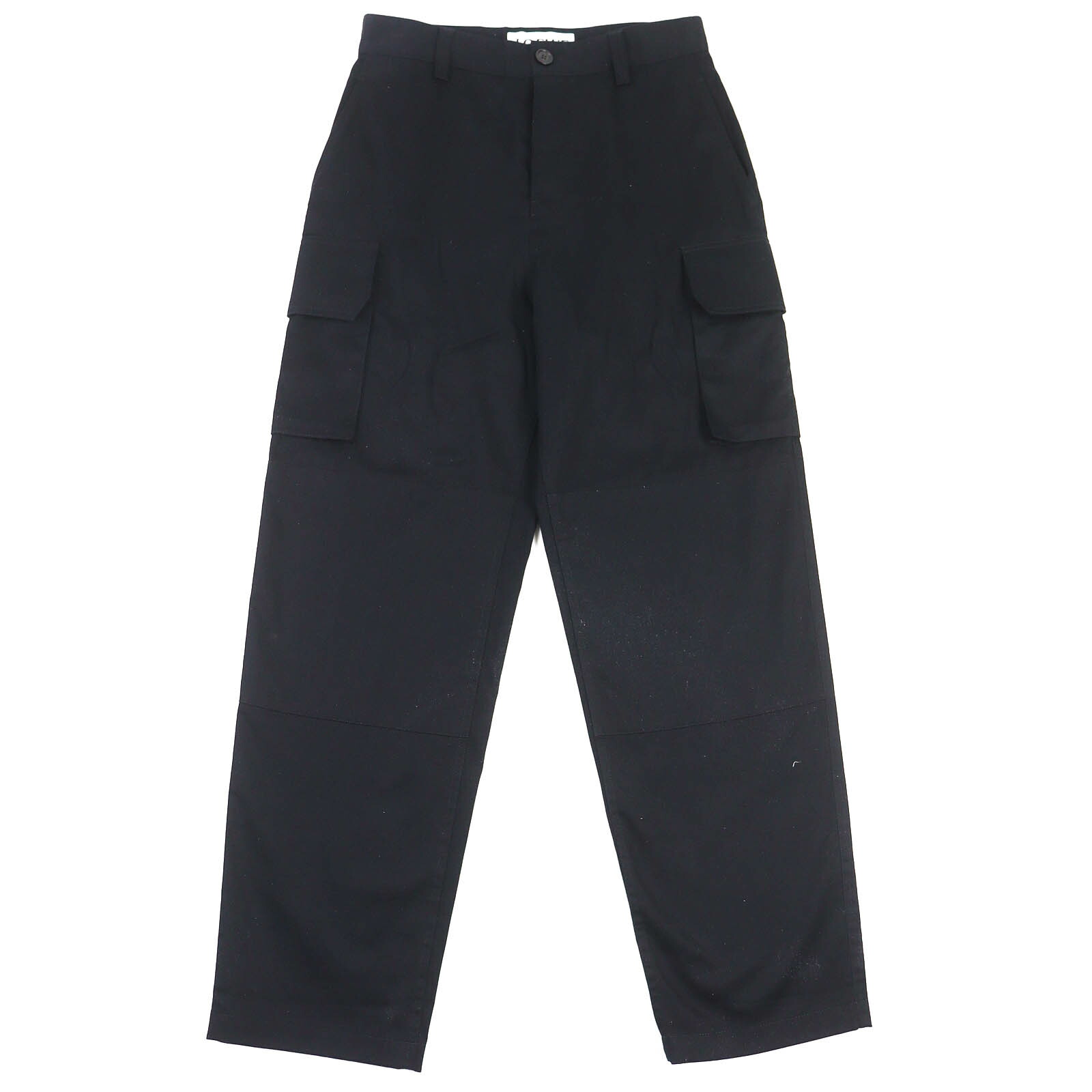 美品△LOEWE ロエベ H526Y04WFB コットン100％ ロゴレザーパッチ付き カーゴパンツ ブラック 44 イタリア製 正規品 メンズ【中古】
