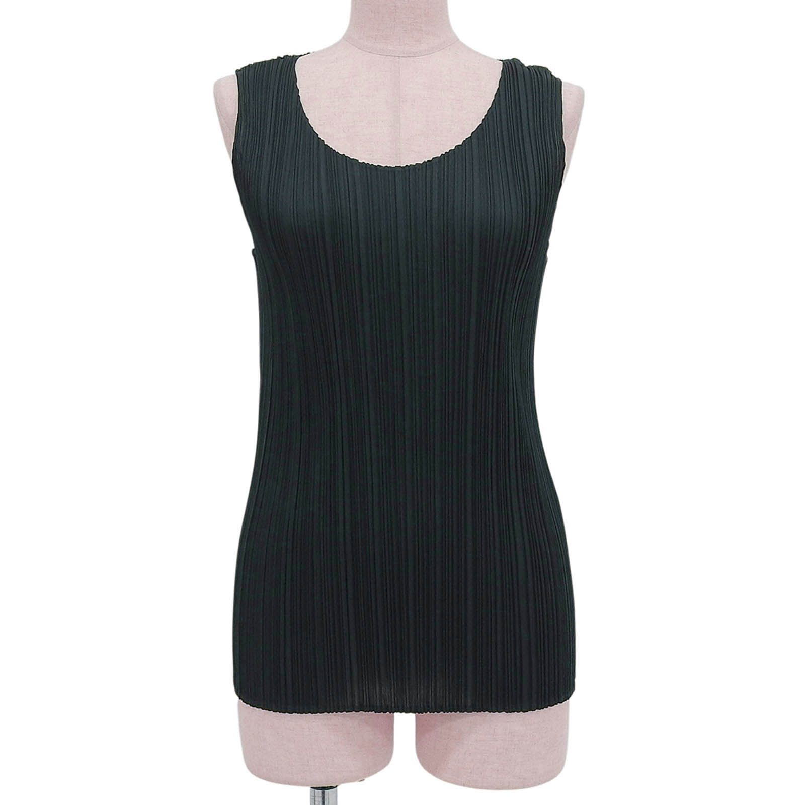 極美品▲PLEATS PLEASE プリーツプリーズ イッセイミヤケ PP91-JK071 ノースリーブ カットソー ダークネイビー系 3 日本製 正規品 レディース【中古】|衣類&ブランドリサイクル GREEN