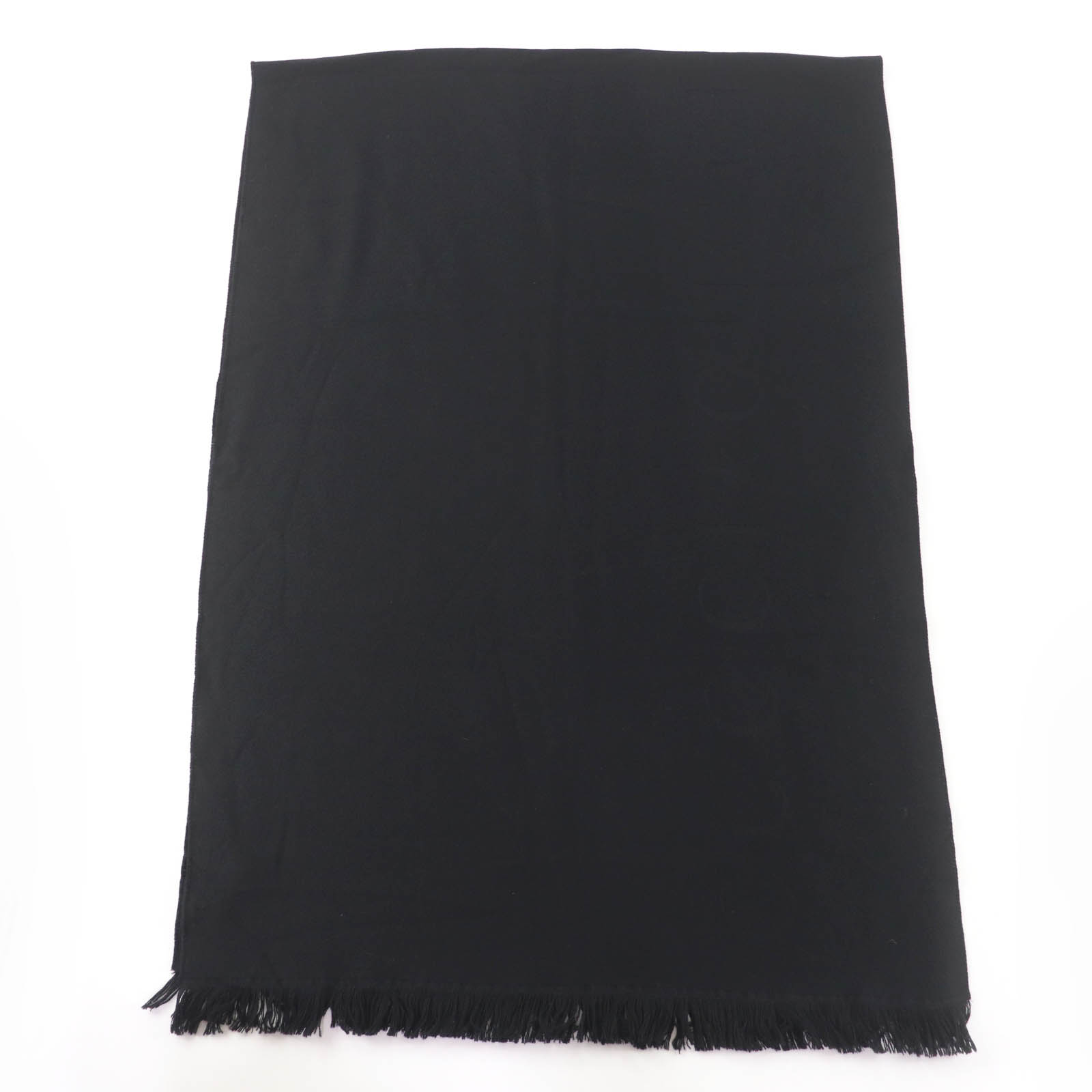 美品☆GUCCI グッチ 599437 ウール100% ロゴ入り フリンジ付 大判 マフラー ストール ブラック 70×220cm イタリア製 レディース 正規品【中古】|衣類&ブランドリサイクル GREEN