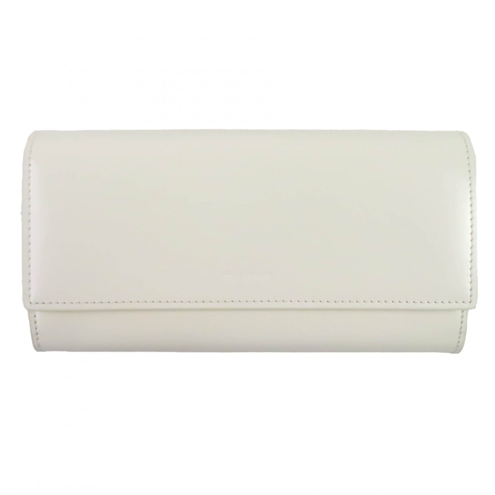 未使用品◇JIL SANDER ジルサンダー J09UI0001 フラップロングウォレット レザー 長財布 オフホワイト 保存袋付き イタリア製 レディース【中古】