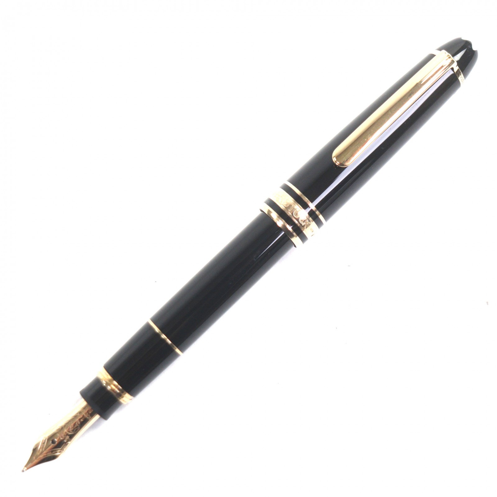 美品▼MONTBLANC モンブラン マイスターシュテュック モーツァルト ペン先14K Mニブ ホワイトスター 万年筆 ブラック ゴールド ドイツ製 メンズ【中古】