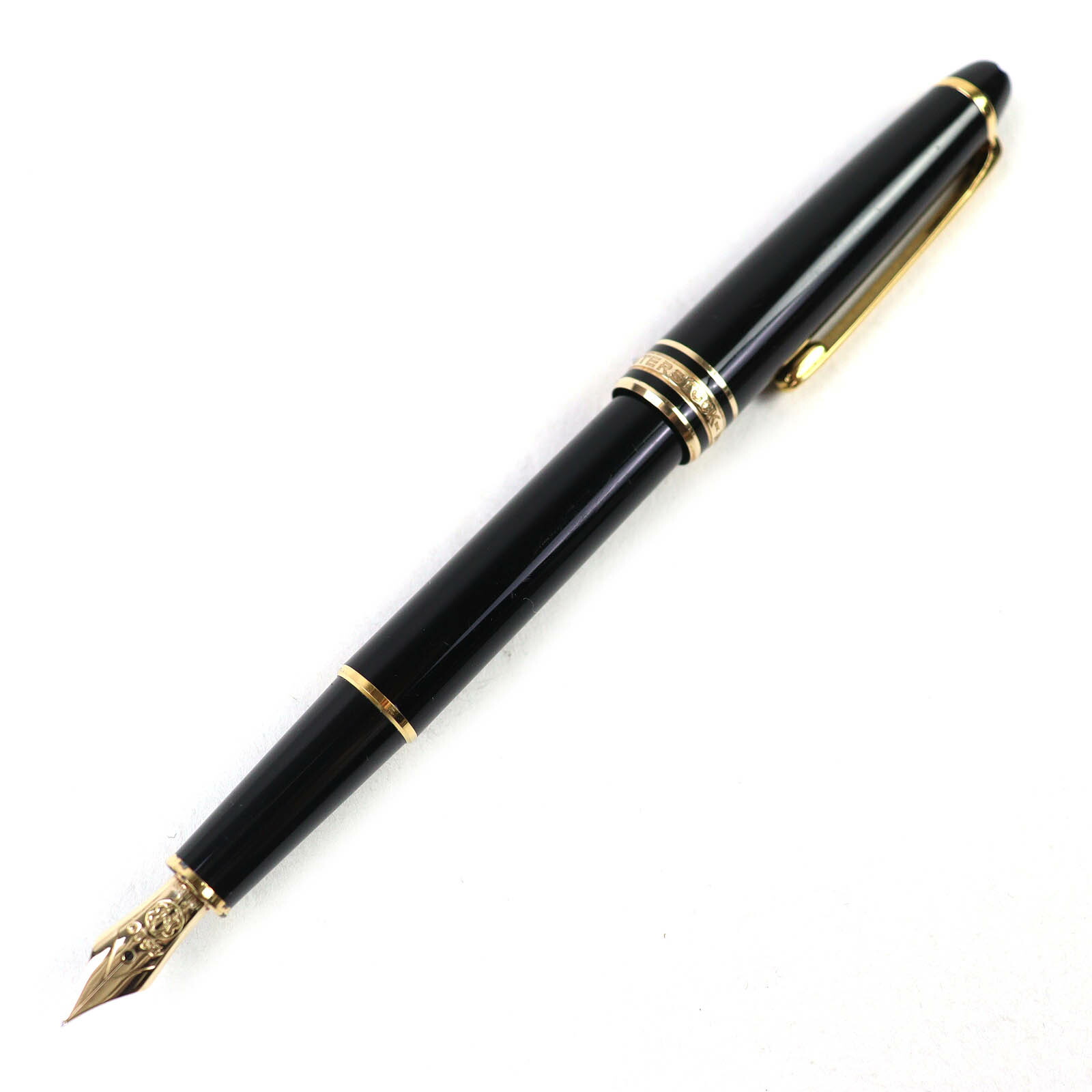 良品△MONTBLANC モンブラン マイスターシュテュック 古典派音楽 14K Fニブ 白いことはやりっ子 筆 黒いこと ゴールド ＦＲＧ製 メンズ【中古】