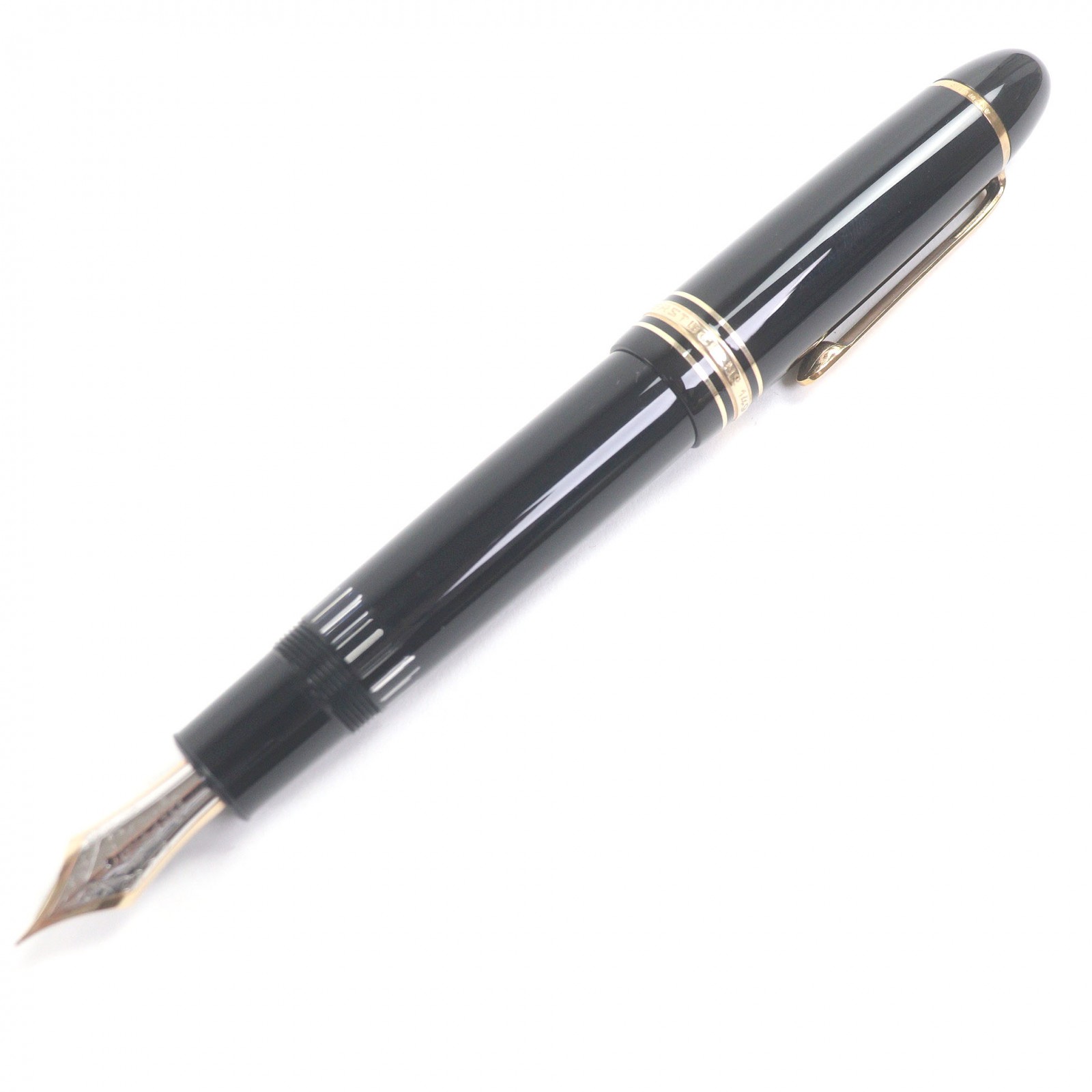 極美品□MONTBLANC モンブラン マイスターシュテュック 149 書きもの先14C EFニブ 旗がしら式 筆 黒いこと ゴールド 容れもの付き添い人 ＦＲＧ製 メンズ【中古】