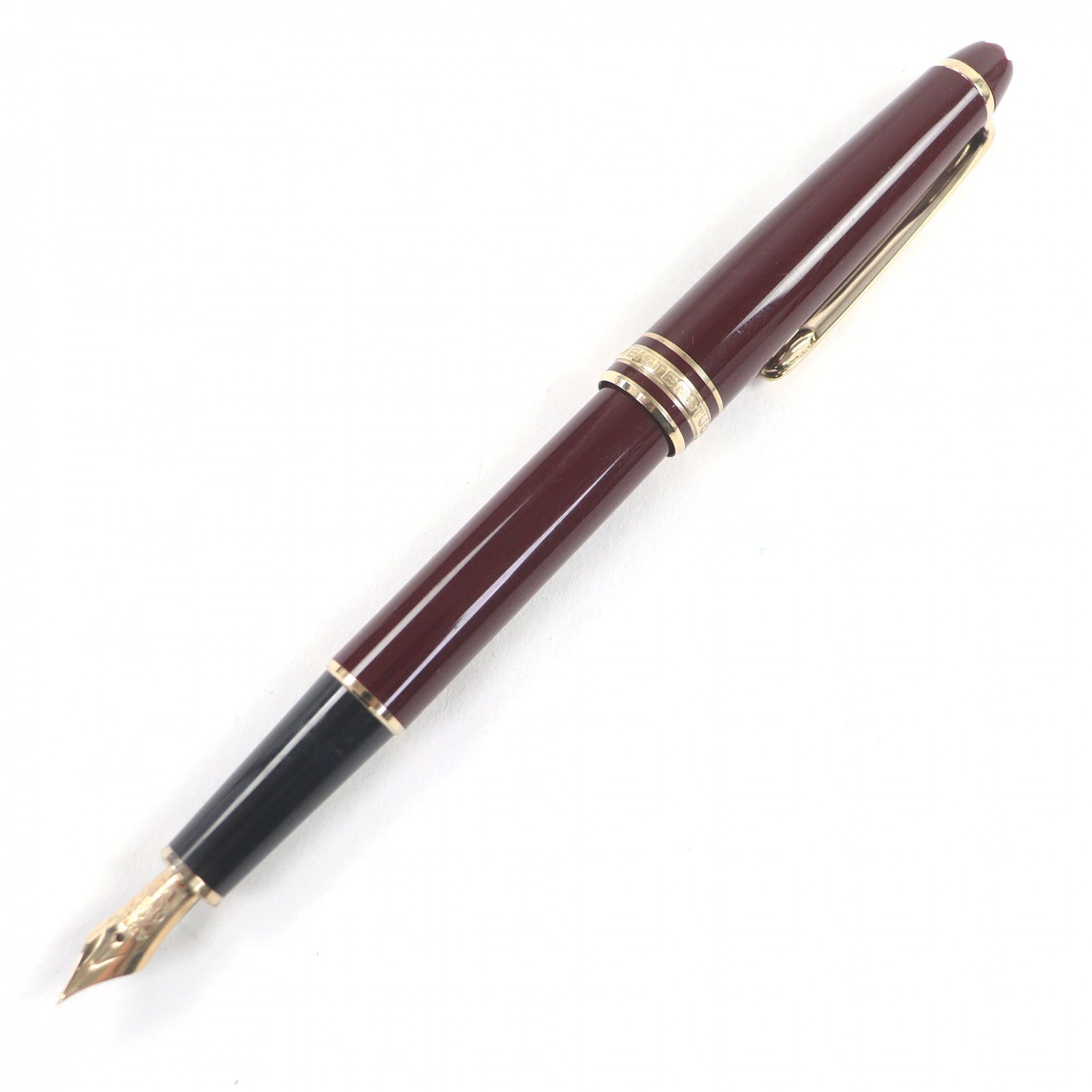 良品□MONTBLANC モンブラン マイスターシュテュック 古典派音楽 書き込み先14K Fニブ 旗がしら式 筆 ボルドーワイン ゴールド ＦＲＧ製 メンズ【中古】