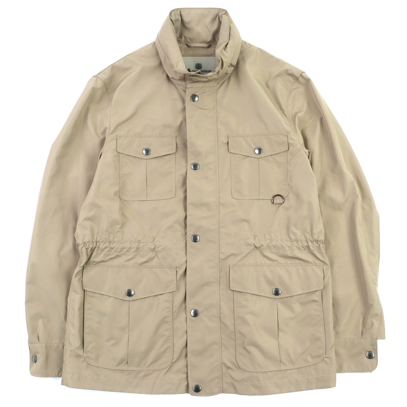 極美品△Aquascutum LONDON アクアスキュータムロンドン ロゴボタン ジップアップ フィールドジャケット ナイロンジャケット ベージュ 36 正規品 メンズ【中古】