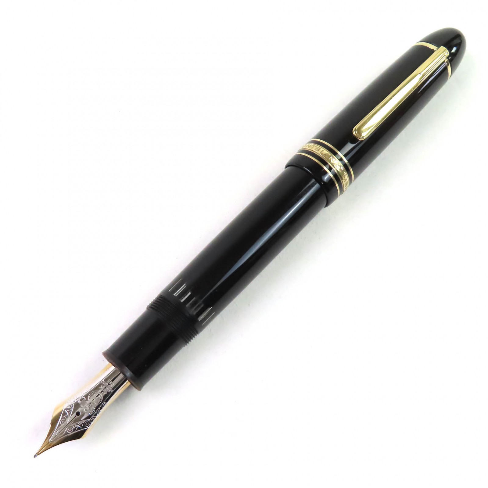 良品△MONTBLANC モンブラン マイスターシュテュック 149 書き込み先14K Fニブ 白いことはやりっ児 筆 黒いこと ゴールド 西ドイツ製 メンズ【中古】