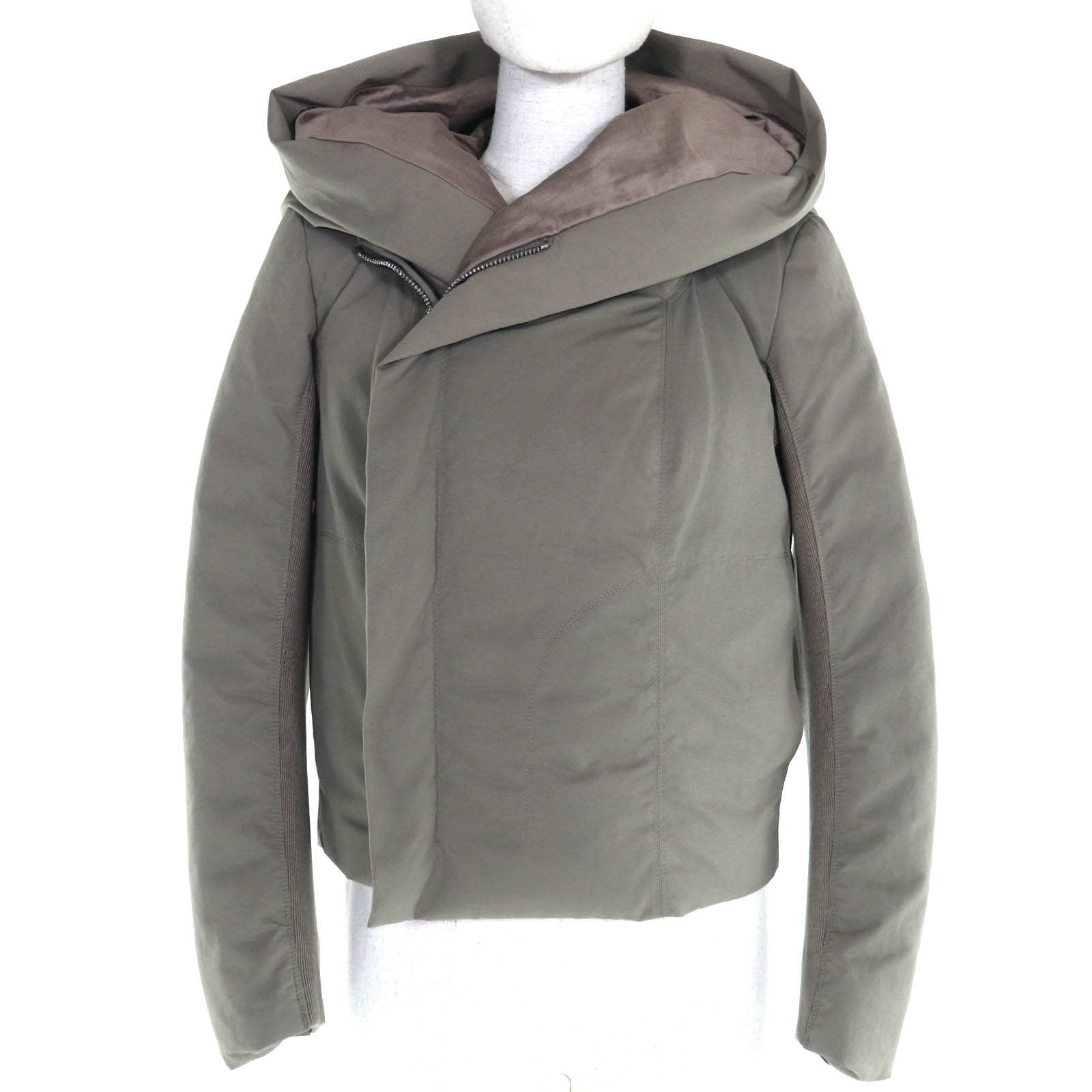 極美品◇Rick Owens リックオウエンス RP17F7711-MU フード付き クロップド パファージャケット ブルゾン カーキ系 42 イタリア製 正規品 レディース【中古】|衣類&ブランドリサイクル GREEN