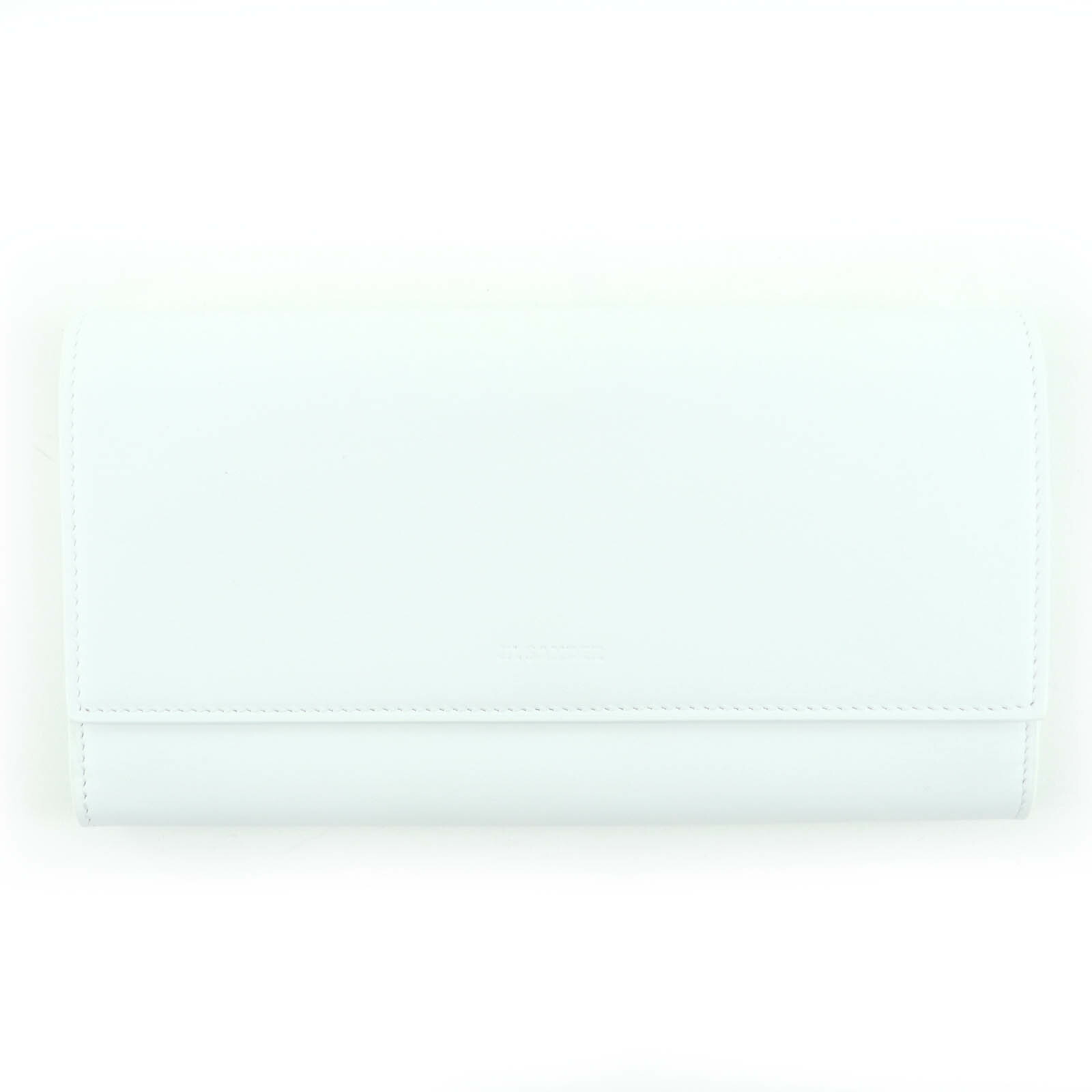 未使用品☆JIL SANDER ジルサンダー ロゴ入り レザー ロングウォレット 長財布 ホワイト 保存袋付き イタリア製 レディース【中古】