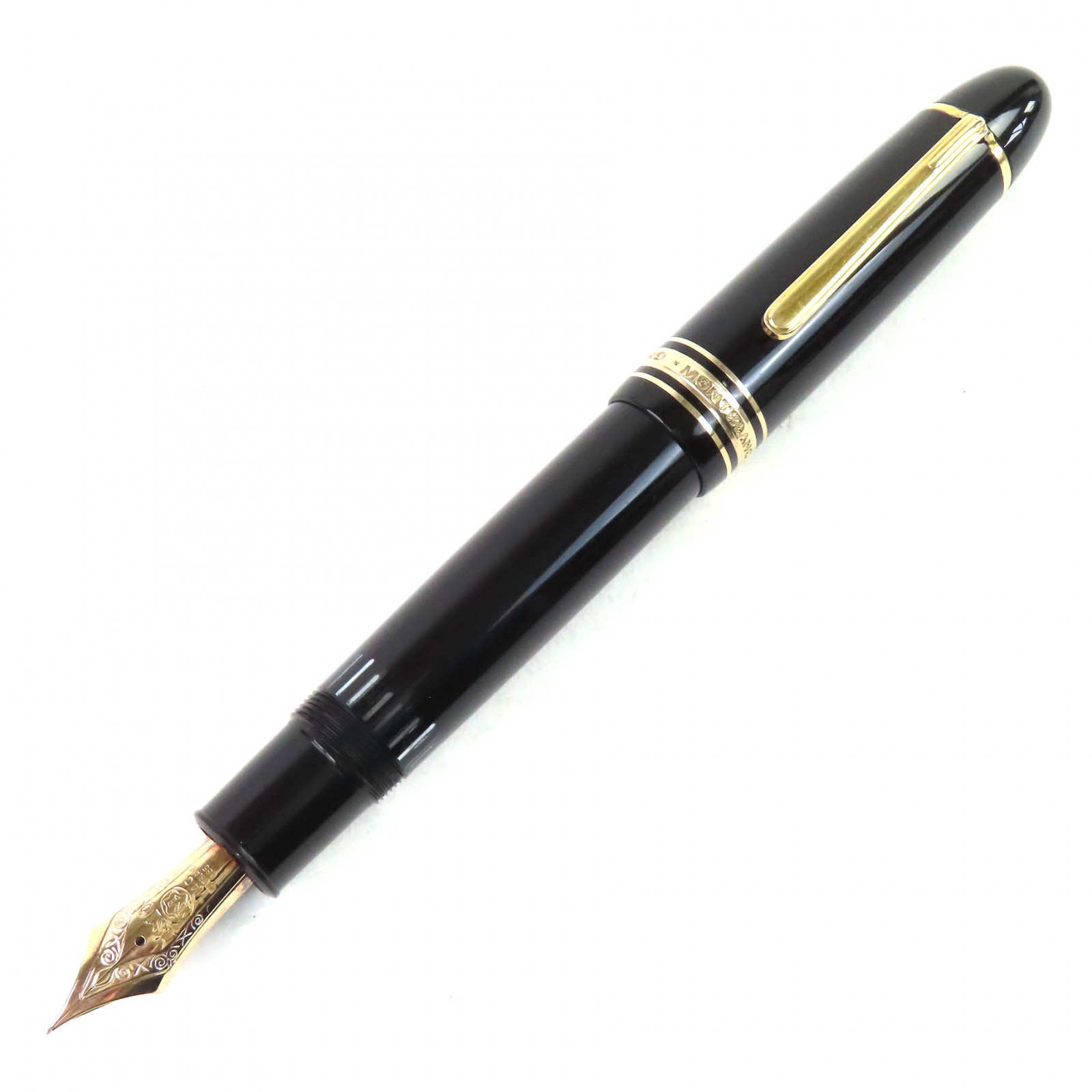 良品△MONTBLANC モンブラン マイスターシュテュック149 書き込み先14K EFニブ 白いことはやりっ児 筆 黒いことゴールド ＦＲＧ製 メンズ【中古】