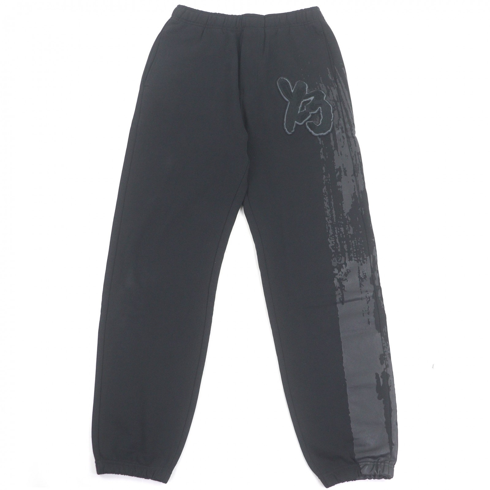 【ドンドン見直し】極美品□Y-3 ワイスリー GRAPHIC LOGO FRENCH TERRY PANTS コットン ロゴワッペン イージーパンツ スウェットパンツ ブラック S 正規品 メンズ【中古】