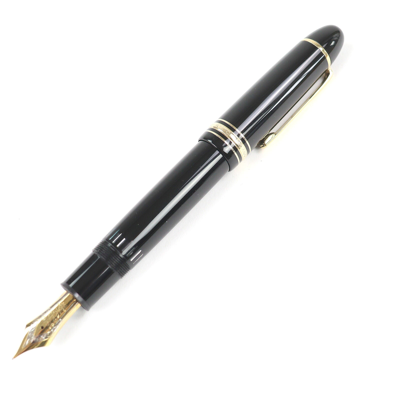 美品□MONTBLANC モンブラン マイスターシュテュック 149 書き込み先18K Mニブ 旗がしら式 筆 黒いこと ゴールド ＦＲＧ製 メンズ【中古】
