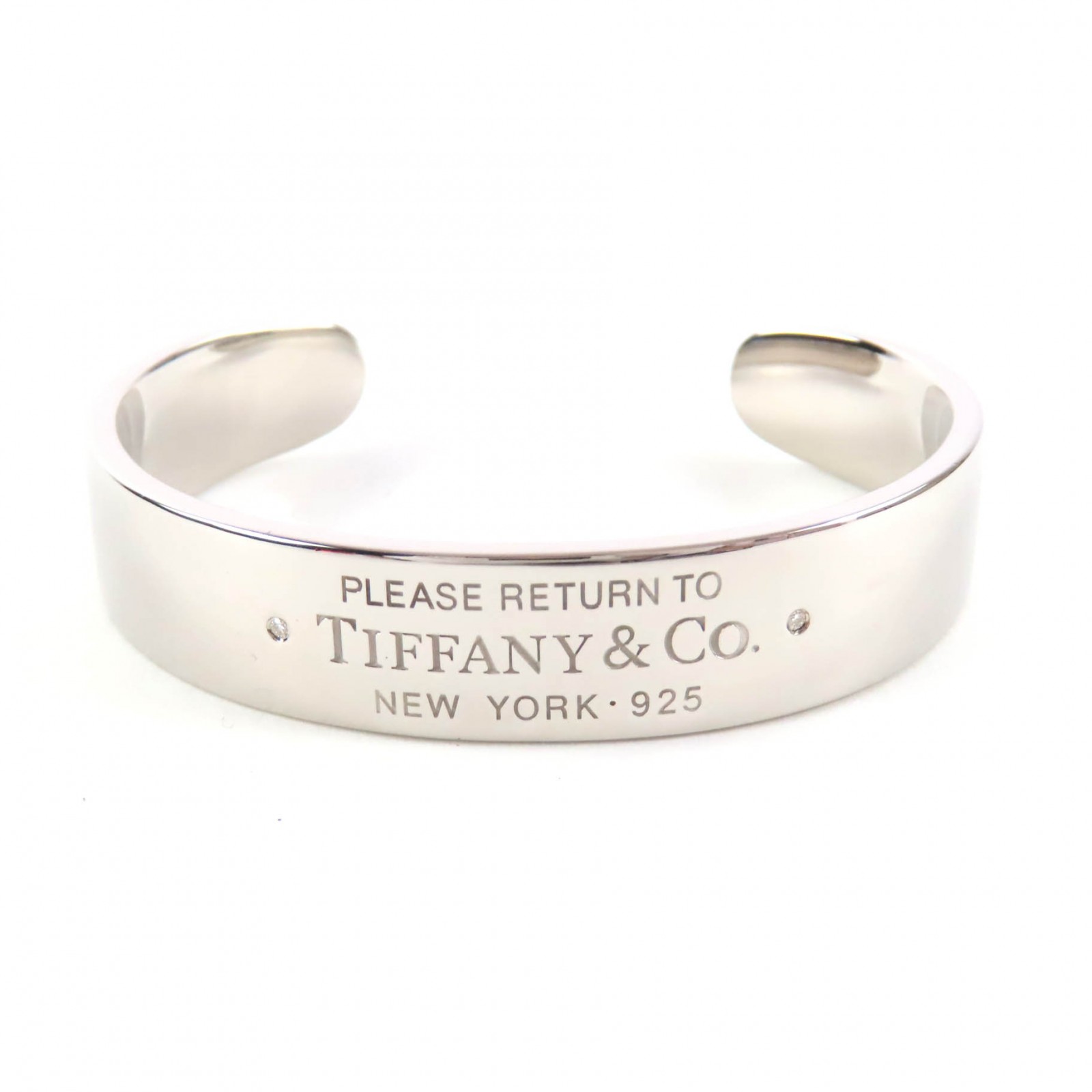 極美品◇TIFFANY&Co. ティファニー リターントゥティファニー AG925 ダイヤモンド RTT ナローカフ バングル シルバー Sサイズ 重量33.6g レディース【中古】