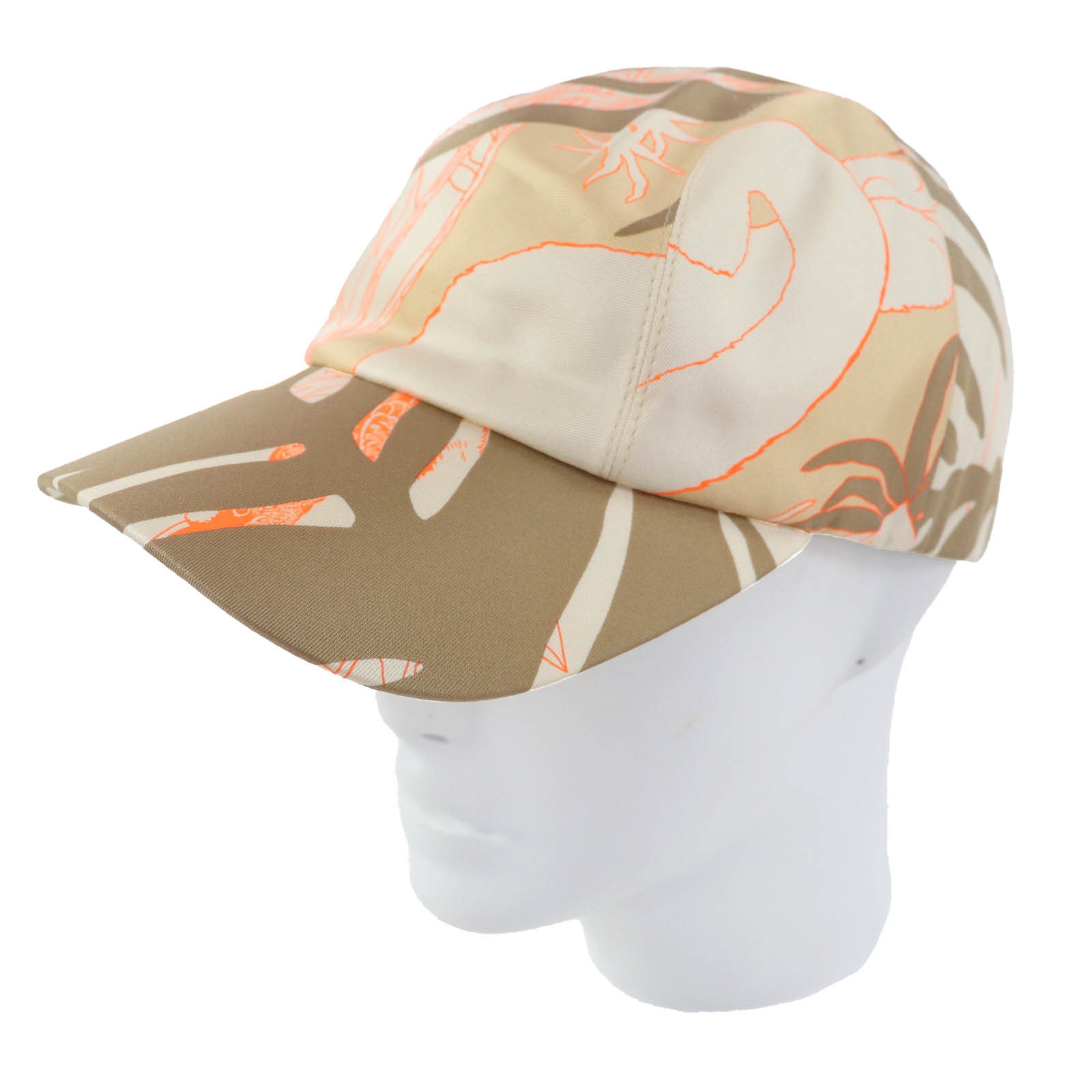 未使用品◇HERMES エルメス Davis Jungle Love シルク100% セリエボタン付き キャップ 帽子 ブラウン系 59 フランス製 レディース【中古】|衣類&ブランドリサイクル GREEN