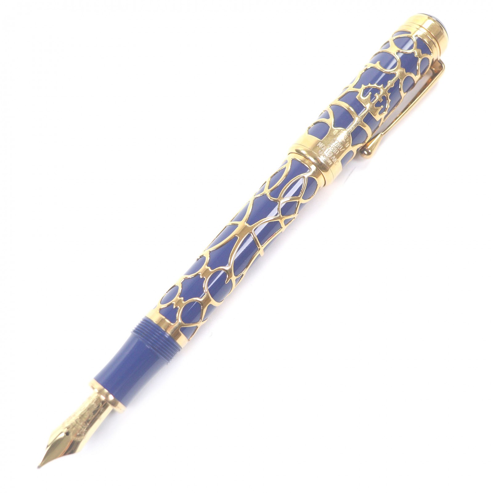 美品□MONTBLANC モンブラン 4810 パトロンシリーズ 1995 プリンス・リージェント SV925使用 ペン先18K Mニブ リミテッドエディション 3719/4810 万年筆 ゴールド ブルー ドイツ製 総重量43.8g メンズ【中古】