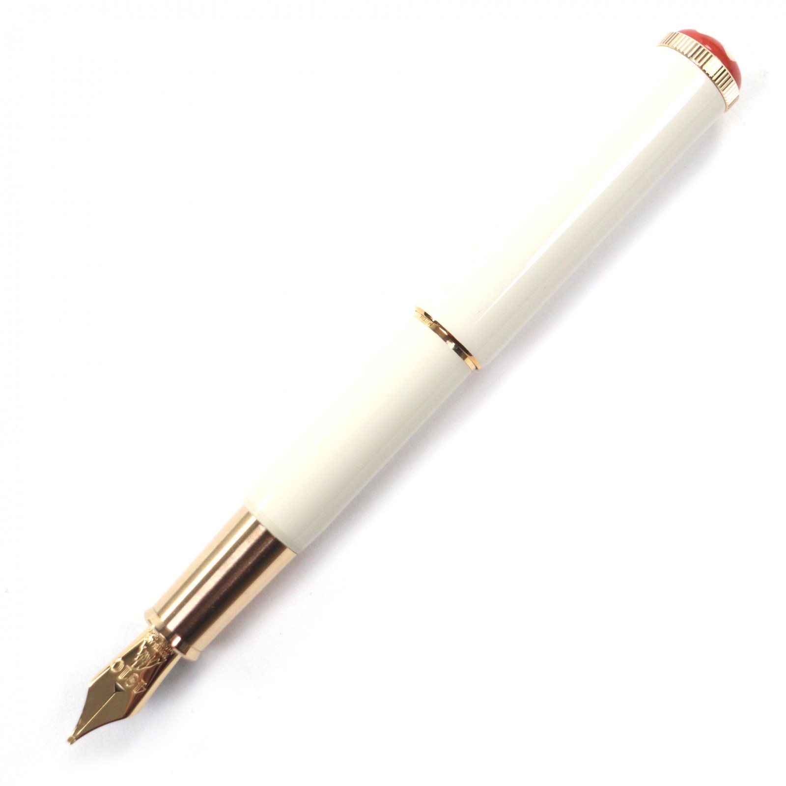 未使用品▼MONTBLANC モンブラン ヘリテイジ ルージュ&ノワール ベビー スペシャルエディション ペン先14K Mニブ 現行品 ホワイトスター 万年筆 アイボリー 箱・保存袋付き ドイツ製 メンズ【中古】