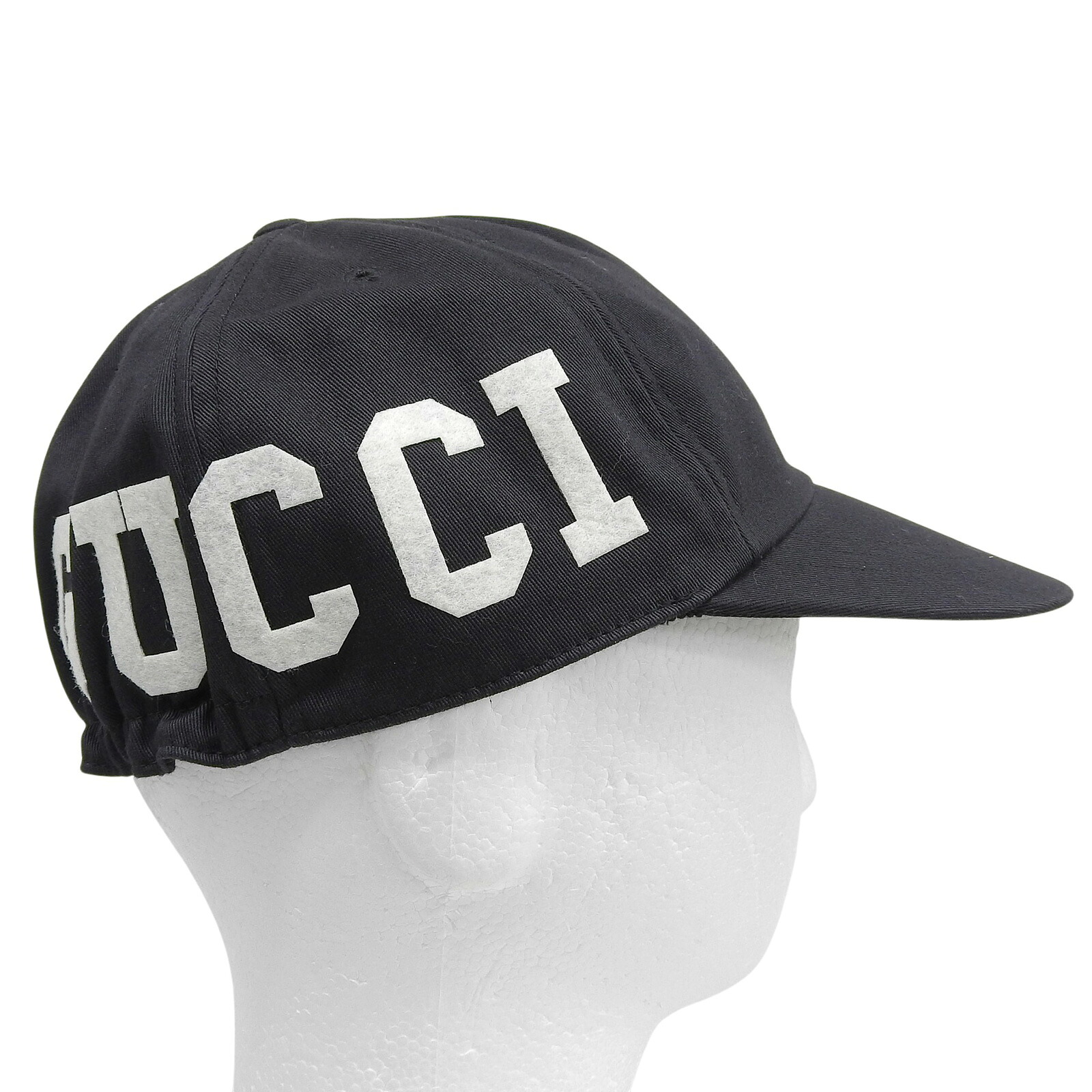 未使用品▲GUCCI グッチ 751400 コットン100％ ロゴアップリケ付き ベースボールキャップ 帽子 ブラック M 58cm イタリア製 正規品 メンズ【中古】｜衣類＆ブランドリサイクル GREEN