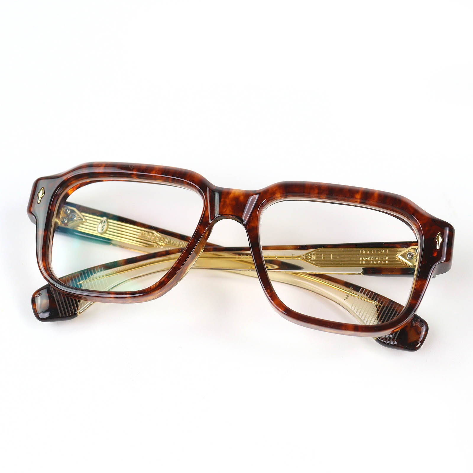 美品△JACQUESMARIEMAGE ジャックマリーマージュ VIVIENNE-ARGYLE 106/450 世界450本限定 メガネ 眼鏡 アイウェア クリアブラウン（マーブル） ゴールド金具 55□19 度入り 箱・ケース付き メンズ【中古】