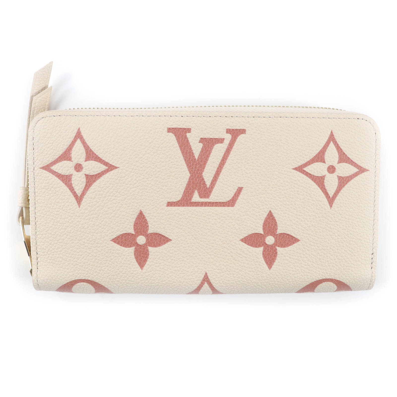 未当て嵌める品★LOUIS VUITTON ルイヴィトン M81914 バイ色合い モノグラム・アン工業プラント ジッピーウォレット 長がま口 ともし火ベージュ さくら色 ゴールド金具 箱・保護すること袋付き添い人 フランス共和国製 レディース【中古】 レディース財布-財布・ケース-バッグ・小物・ブランド雑貨