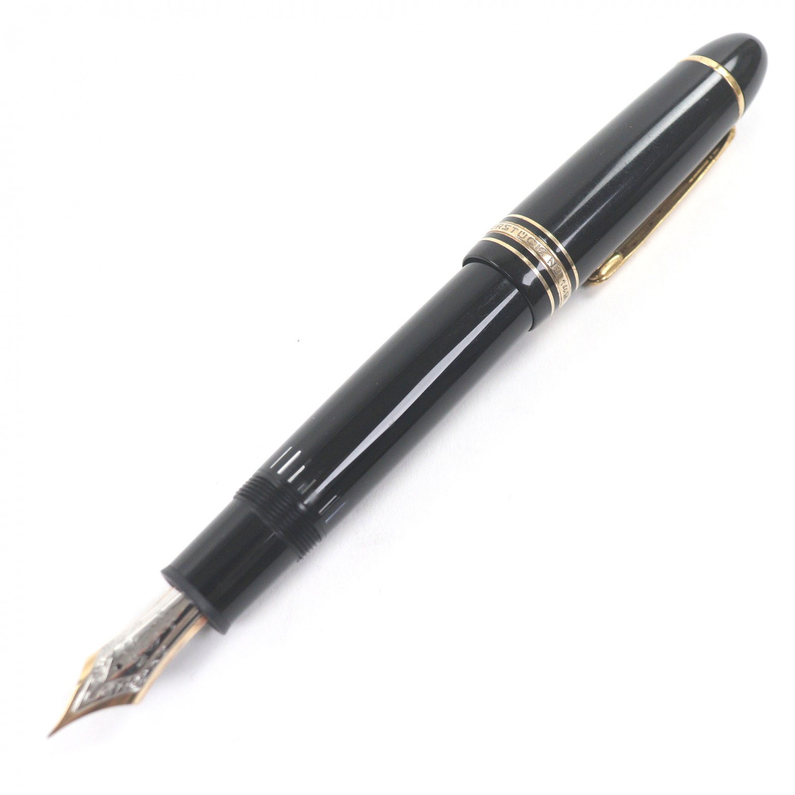 良品□MONTBLANC モンブラン マイスターシュテュック 149 書きもの先14C EFニブ 旗がしら式 筆 黒いこと ゴールド ＦＲＧ製 メンズ【中古】