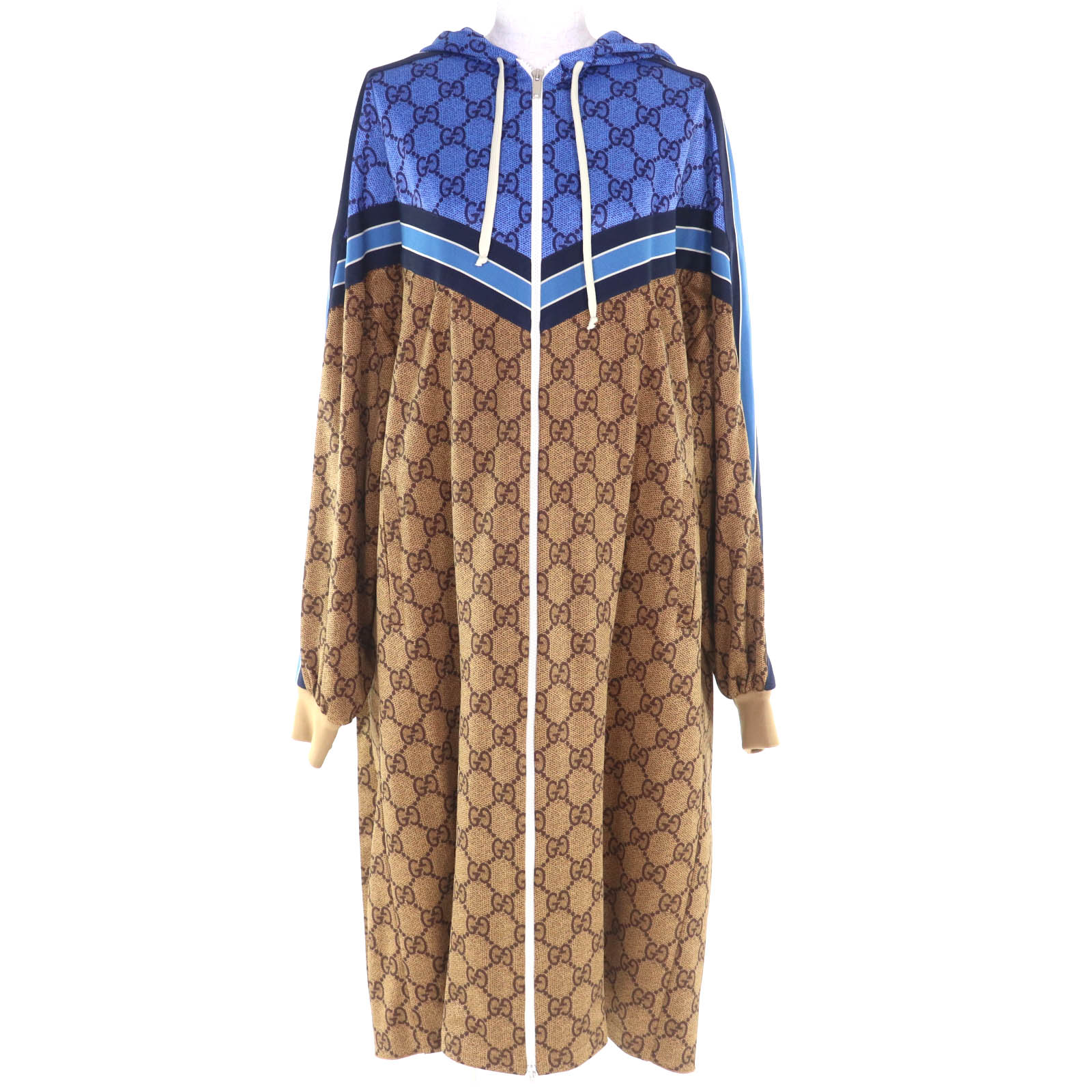 未当てはめる品◇GUCCI グッチ 550604 GG専門的 うしろ側筋目 ティーシャツ パーカー 赤銅色 青碧系 M ハンガー付き添い人 イタリア製 定まり品 レディース【中古】