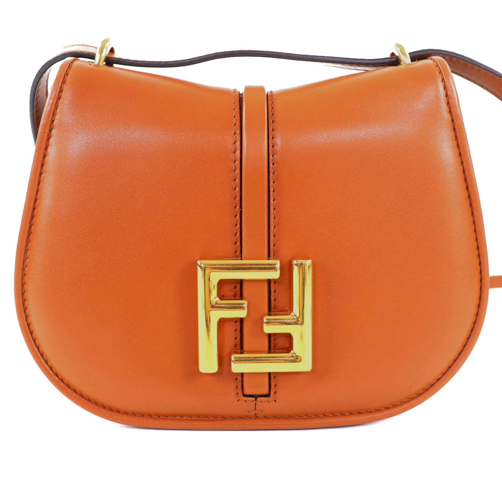 極美品◇FENDI フェンディ 8BS082 カモン スモール FFロゴ金具付き レザー サッチェルバッグ ショルダーバッグ ブラウン ゴールド金具 保存袋付き イタリア製 レディース【中古】｜衣類＆ブランドリサイクル GREEN