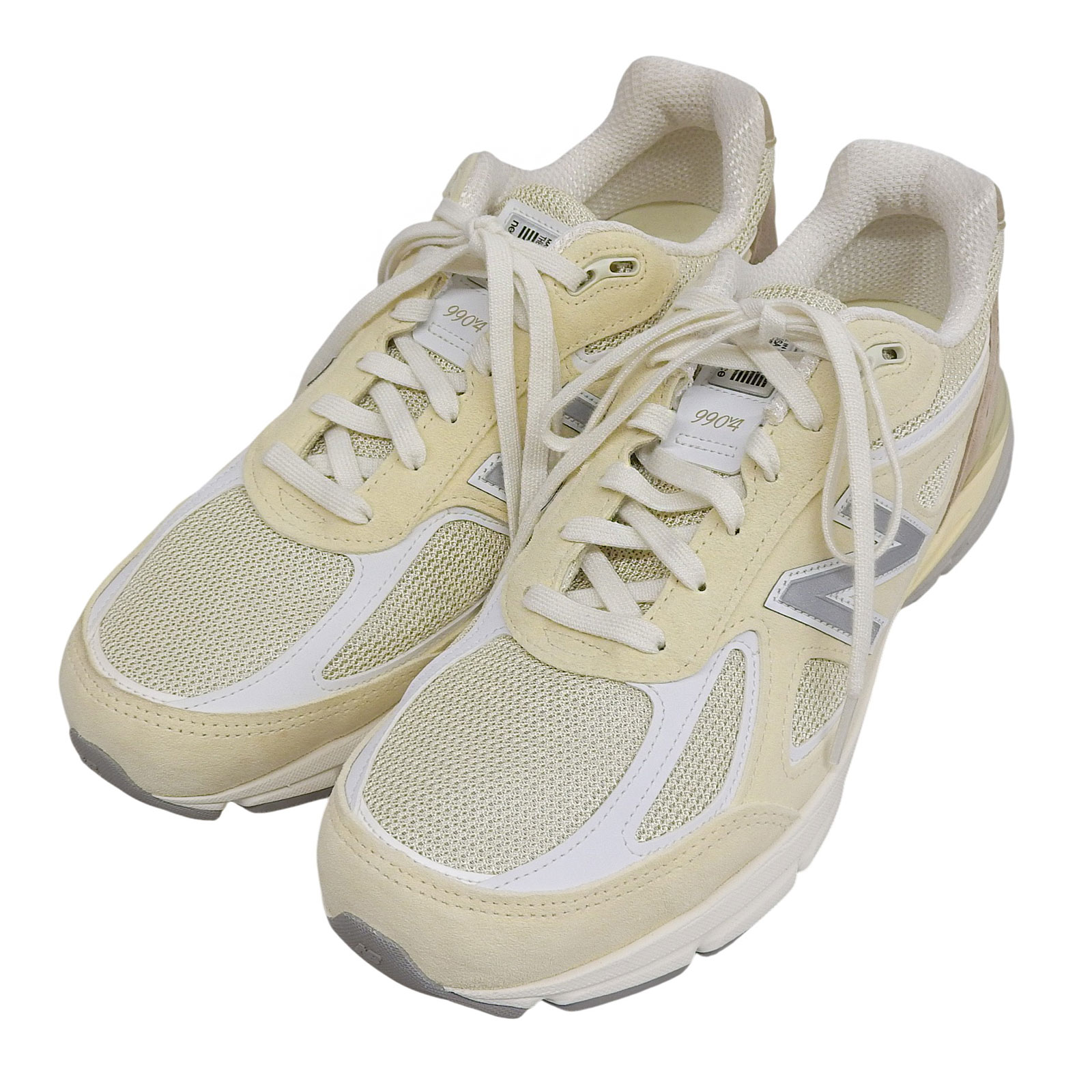 未当て嵌める品▲NEW BALANCE ニュー平衡にする U990TE4 スウェードレザー メッシュ ローカットスニーカー ベージュ グレージュ 29 箱付き添い人 USA製 メンズ【中古】