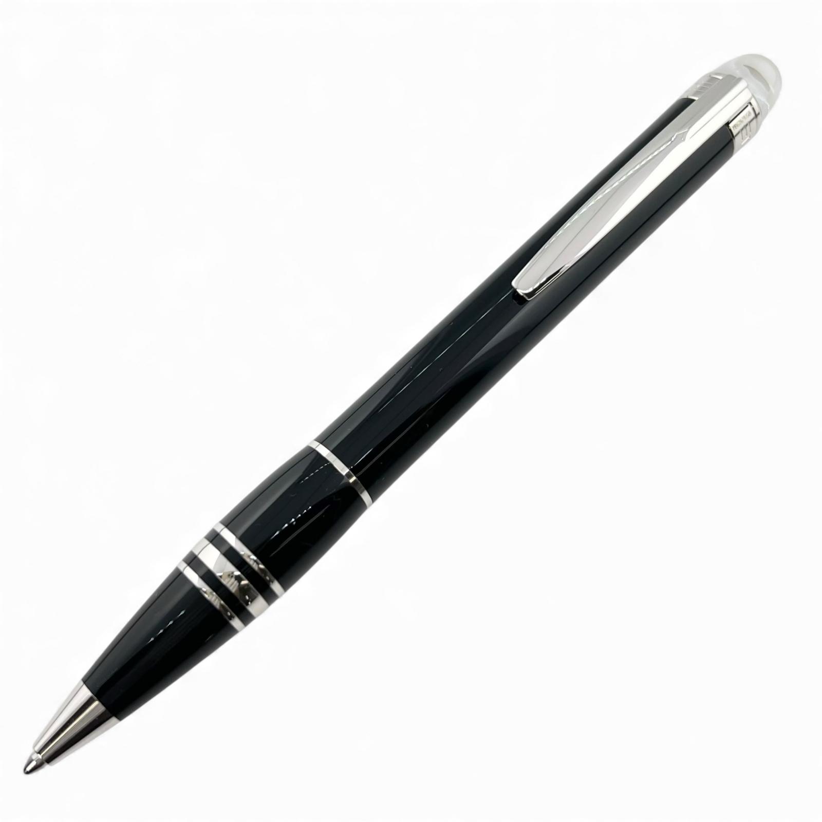 極美品▲MONTBLANC モンブラン スターウォーカー レジン 白いことはやりっ児 捻じれ式 ボールペン 黒いこと しろがね色 箱・入れもの付き添い人 ＦＲＧ製 メンズ【中古】
