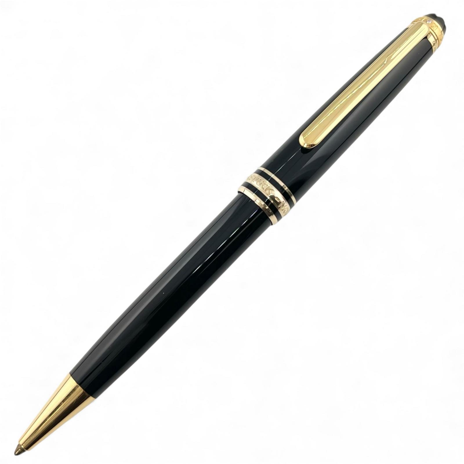 美品▲MONTBLANC モンブラン マイスターシュテュック 古典派音楽 75周年 1P金剛石 捻じれ式 白いことはやりっ児 ボールペン 黒いこと ゴールド ＦＲＧ製 メンズ【中古】