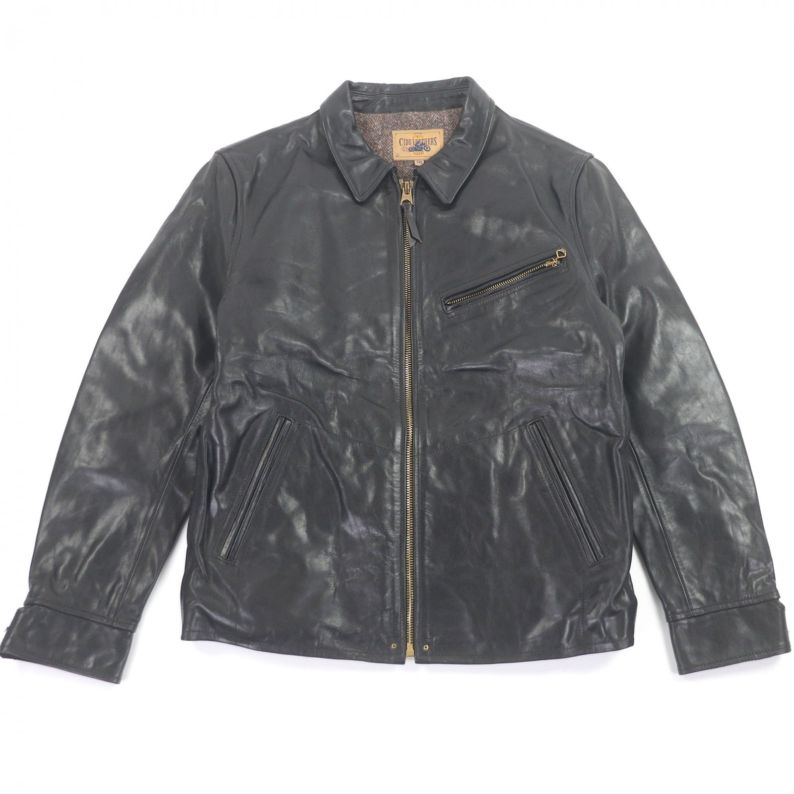 極美品□CIDU LEATHERS シヅレザー ホースハイド シングル ライダースジャケット バイカージャケット ブラック 3XL メンズオススメ◎【中古】 20,625円