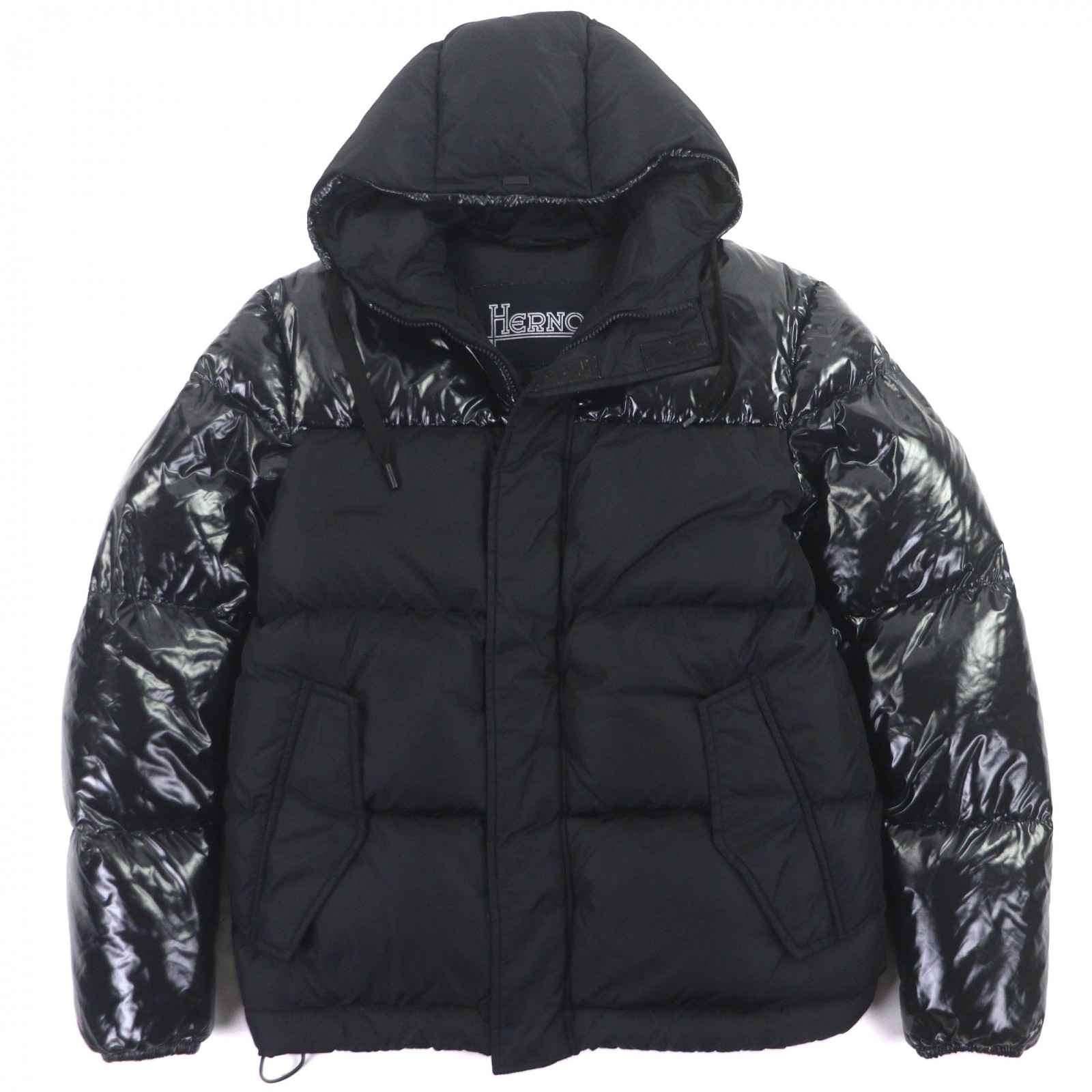 極美品▼Herno ヘルノ 21-22AW PI0784U フーデッド ダブルジップアップ クロスボンバー ダウンジャケット ブラック 46 正規品 メンズ【中古】｜衣類＆ブランドリサイクル GREEN
