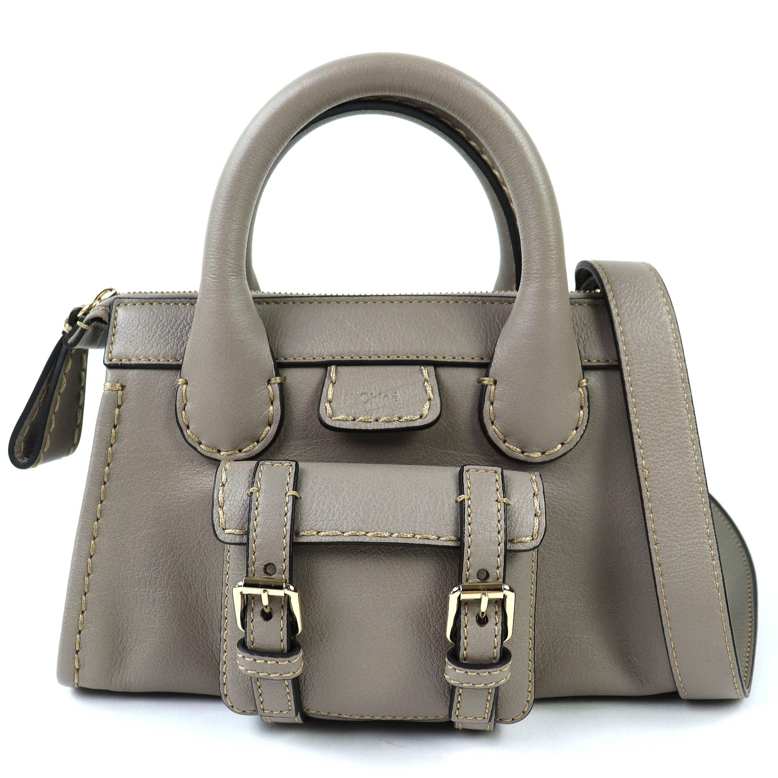 極美品△Chloe クロエ CHC21WS451F43053 EDITH MINI BAG レザー 2WAY ハンドバッグ ショルダーバッグ カシミアグレー 保存袋付き イタリア製 レディース【中古】｜衣類＆ブランドリサイクル GREEN