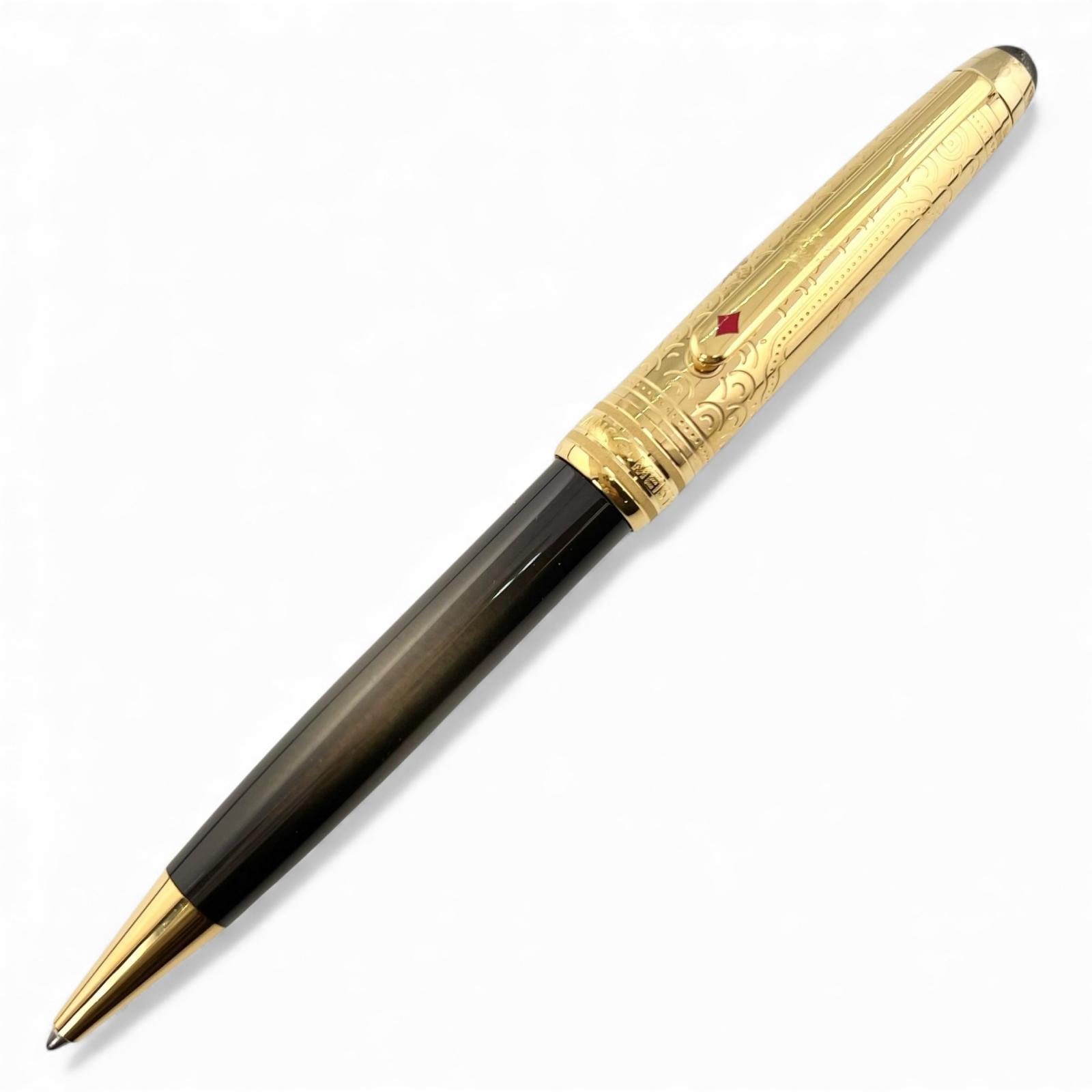 良品▲MONTBLANC モンブラン マイスターシュテュック アラウンド ザ 世界 はたご屋 80デイズ ドゥエ 古典派音楽 ボールペン ゴールド 赤銅色 箱・保護すること袋付き添い人 ＦＲＧ製 メンズ【中古】
