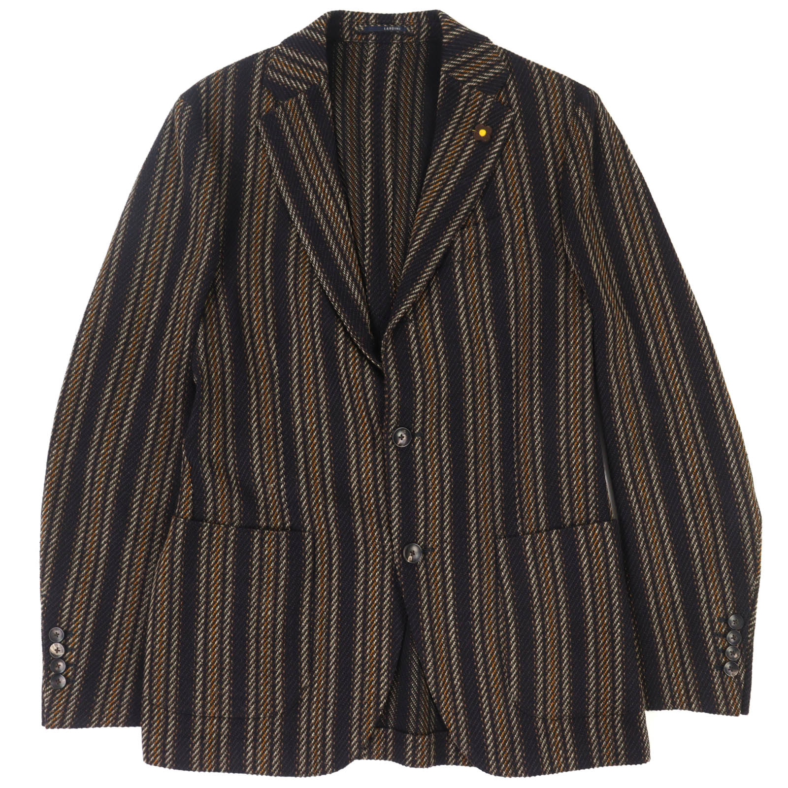 極美品△LARDINI ラルディーニ JU903AQ43 ウール コットン MOWEAR ストライプ 段返り シングル テーラードジャケット ダークブラウン系 46 イタリア製 正規品 メンズ【中古】|衣類&ブランドリサイクル GREEN