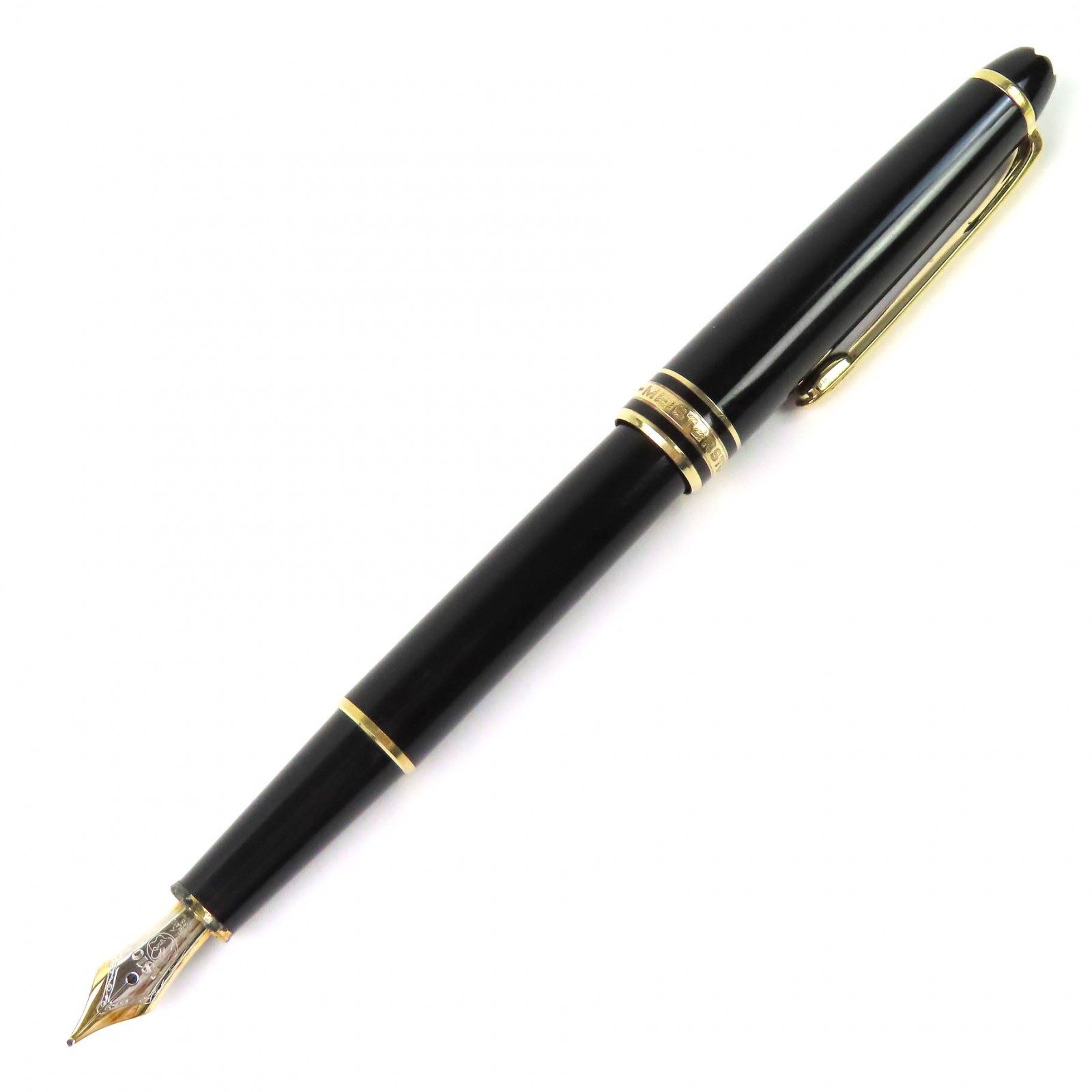 良品△MONTBLANC モンブラン マイスターシュテュック 古典派音楽 書き込み先14K Ｍニブ 白いことはやりっ子 筆 黒いこと ゴールド ＦＲＧ製 メンズ【中古】