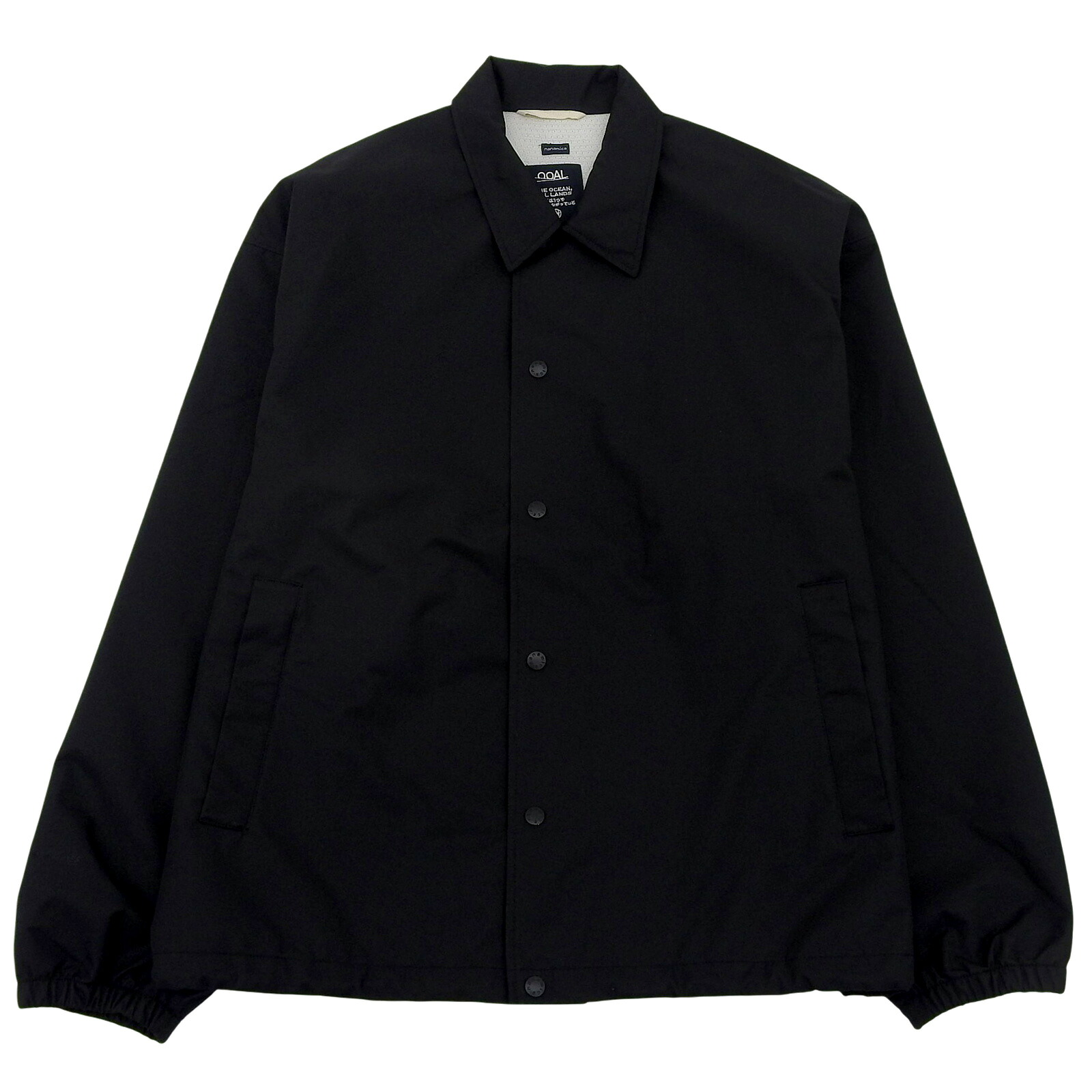 極美品▲NANAMICA ナナミカ SUAF368 GORE-TEX Coach Jacket ロゴボタン ロゴ刺繍 コーチジャケット ブラック L 正規品 メンズ【中古】