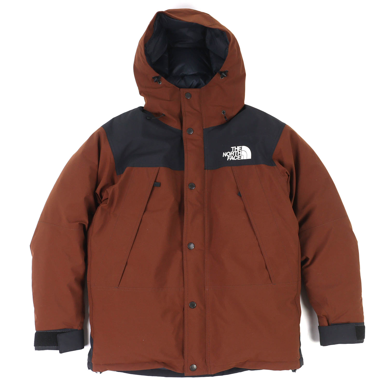 美品△THE NORTH FACE ザ・ノースフェイス ND92237 Mountain Down Jacket マウンテンダウンジャケット ゴアテックス GORE-TEX ロゴ刺繍 ダウンジャケット ブラウン M 正規品 メンズ【中古】