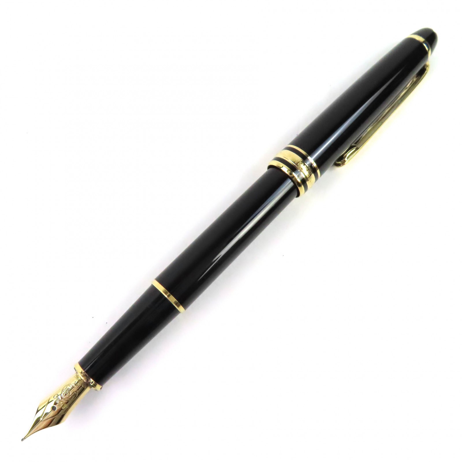 良品△MONTBLANC モンブラン マイスターシュテュック 古典派音楽 書き込み先14K EFニブ 白いことはやりっ子 筆 黒いこと ゴールド ＦＲＧ製 メンズ【中古】
