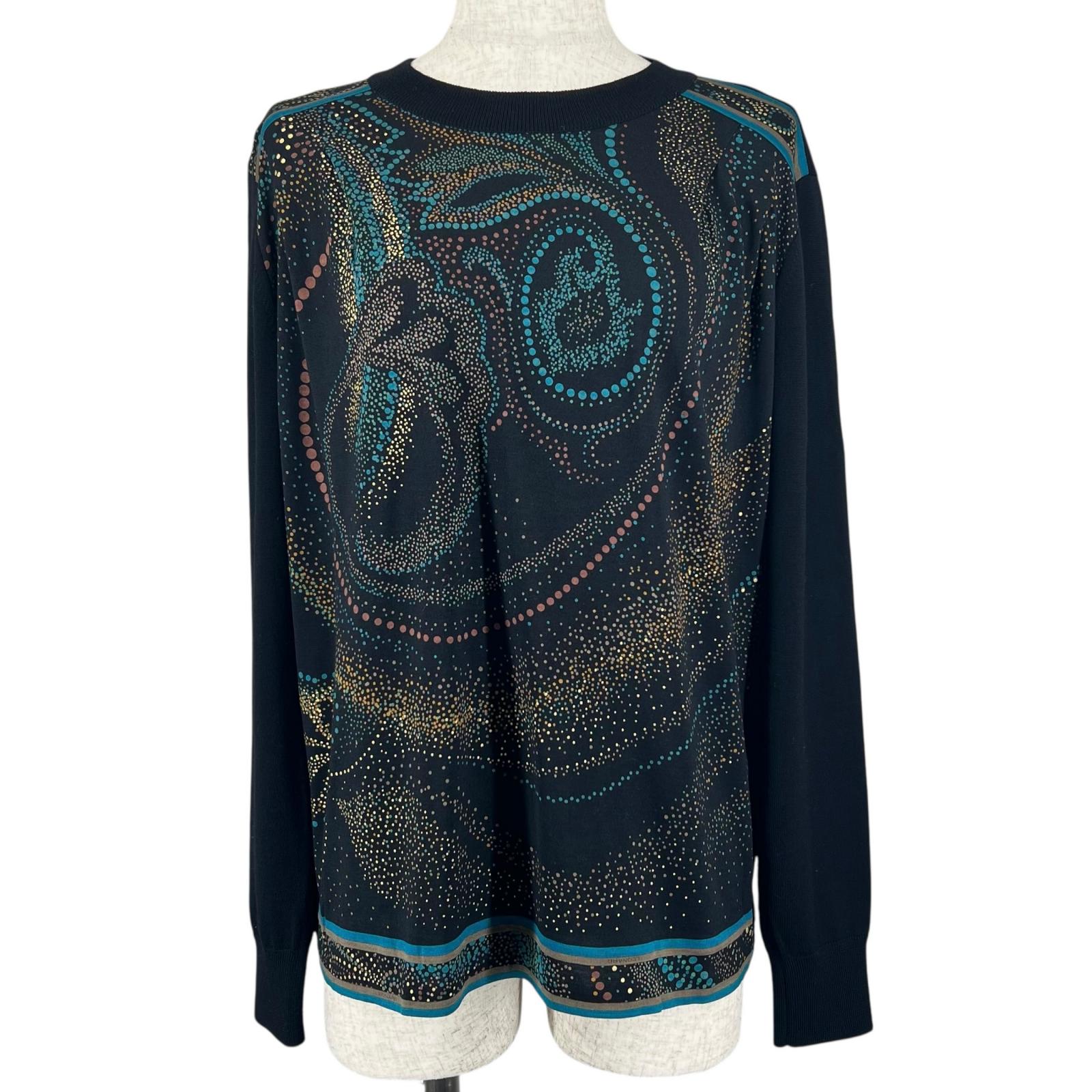 極美品▲LEONARD FASHION レオナール ファッション ウール シルク混 総柄 プルオーバー ニット マルチカラー L 日本製 正規品 レディース【中古】 13,024円