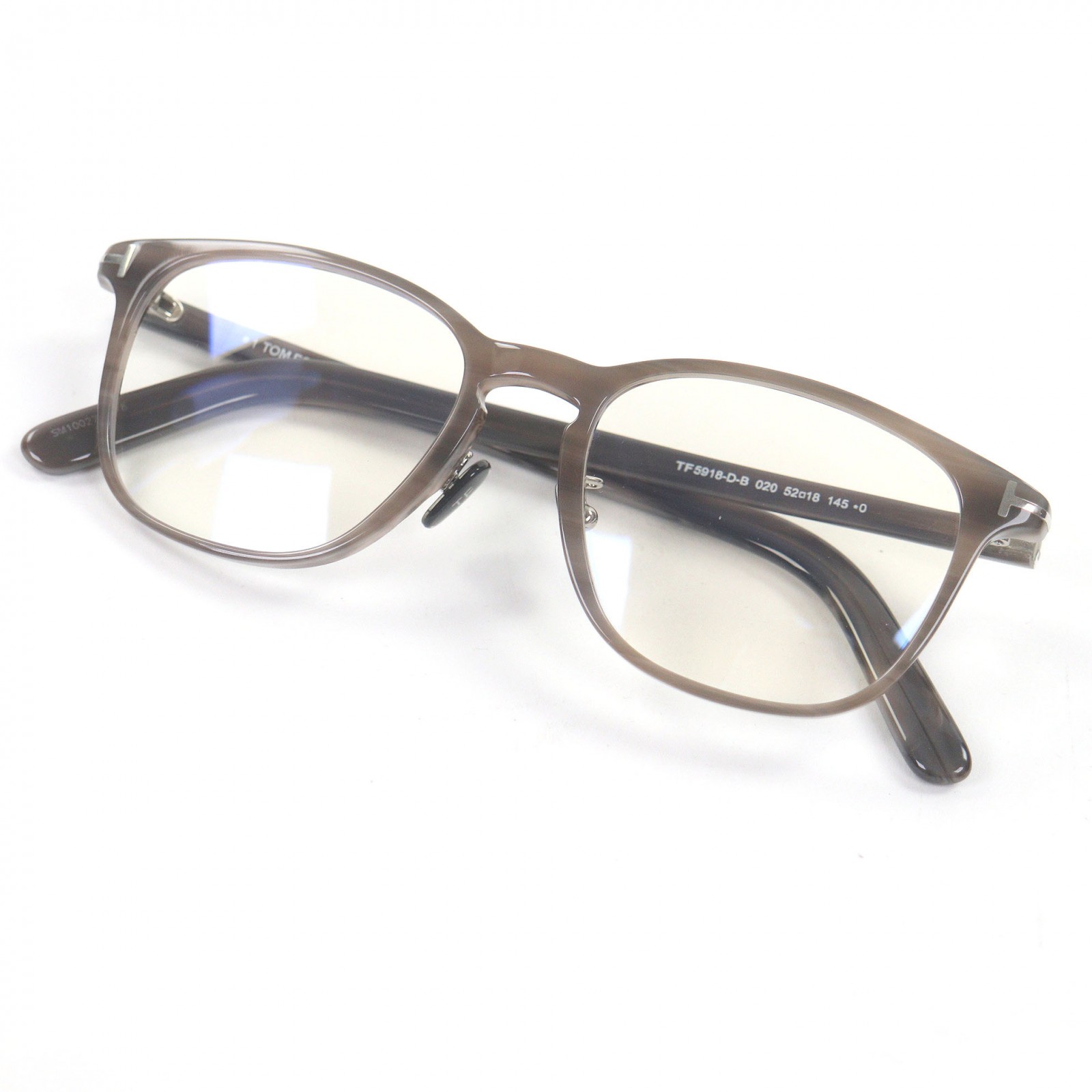 極美品□TOM FORD トムジェラルド・r・フォード TF5918-D-B ウェリントン ブルーライトカット 眼鏡 メガネ アイウェア 薄墨色ビー玉 52□18 示威運動水晶体 箱・容れもの付き添い人 イタリア製 メンズ【中古】 眼鏡-バッグ・小物・ブランド雑貨-眼鏡・サングラス