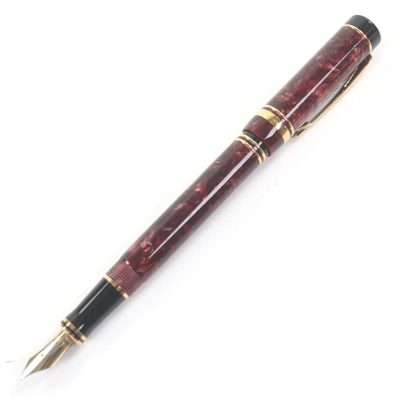 美品□PARKER パーカー ヴィンテージ デュオフォールド 18K Fニブ センテニアル 旧型 筆 ビー玉赤いこと ゴールド 入れもの付き添い人 メンズ【中古】