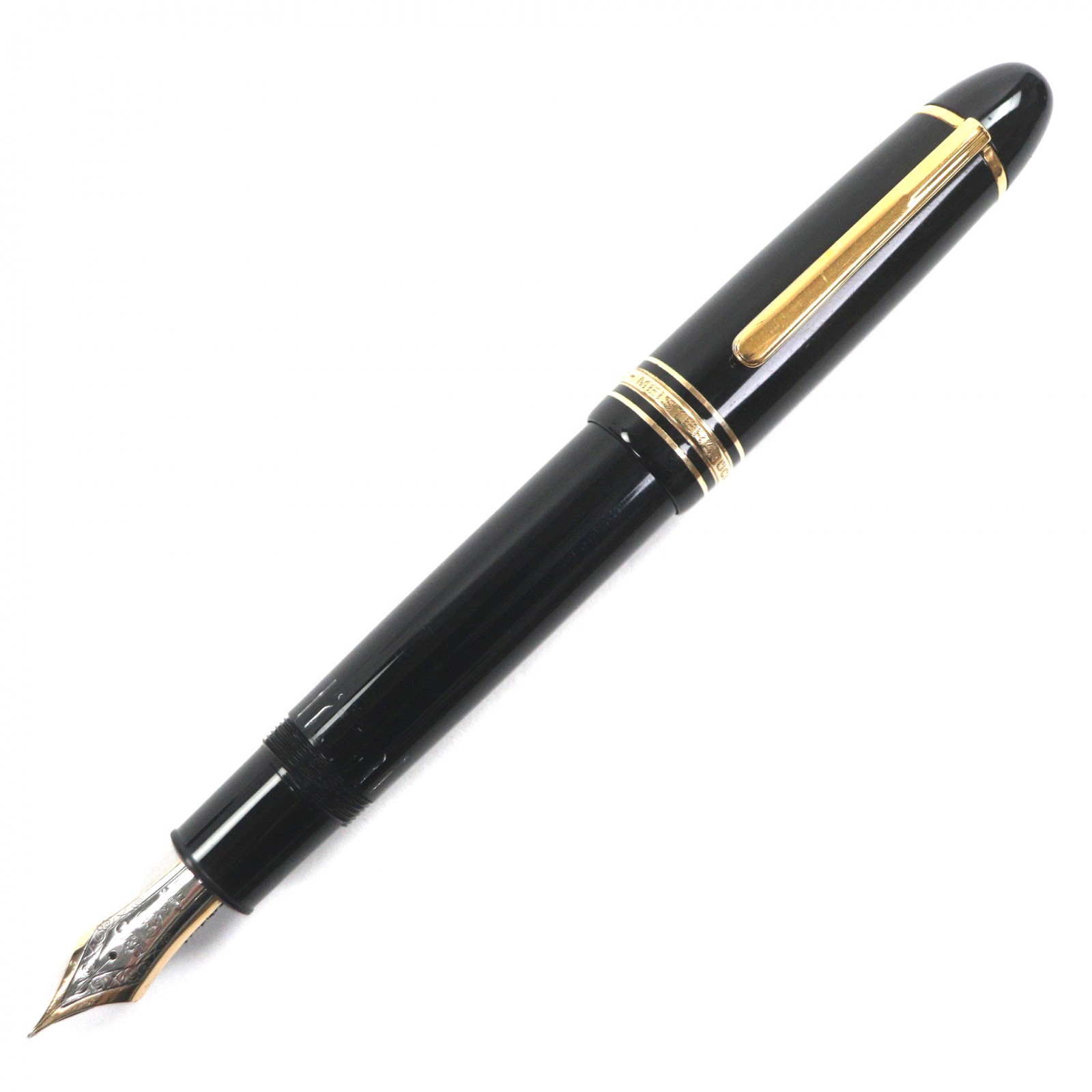 良品▼MONTBLANC モンブラン マイスターシュテュック 149 書きもの先14K Fニブ 白いことはやりっ子 筆 黒いこと ゴールド ＦＲＧ製 メンズ【中古】