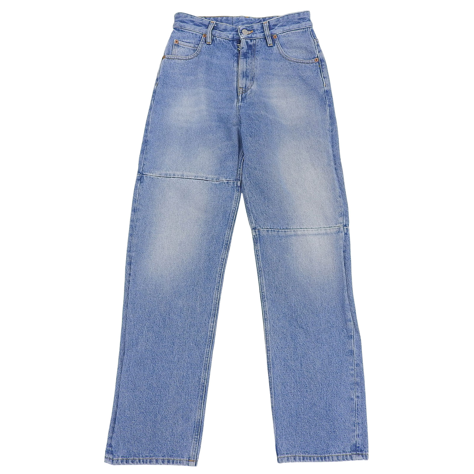 未使用品▲MM6 Maison Margiela エムエムシックス メゾンマルジェラ SH0LA0003 コットン100％ 再構築 ウォッシュ デニムパンツ インディゴ 28 イタリア製 正規品 レディース【中古】