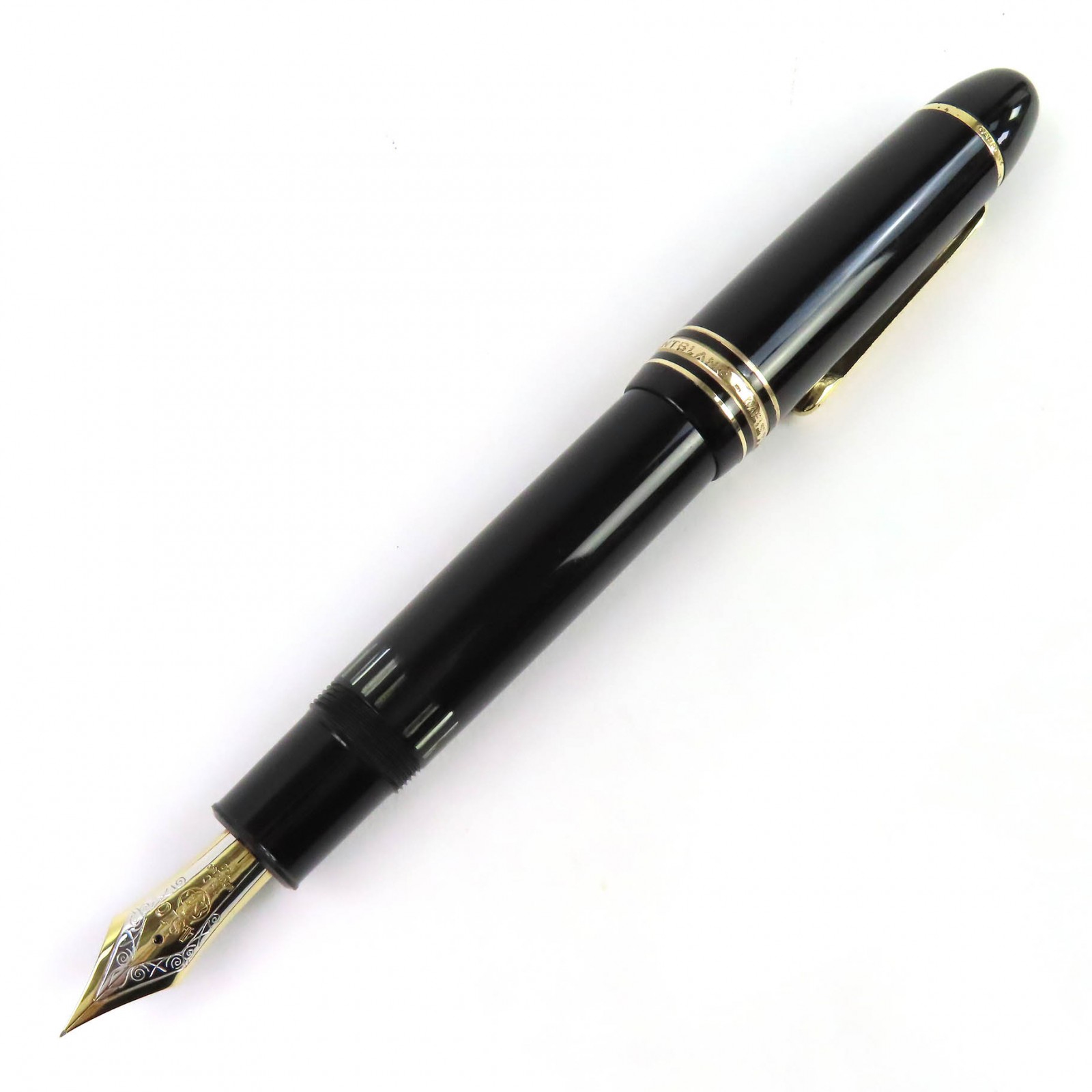 良品△MONTBLANC モンブラン マイスターシュテュック 149 書きもの先18K EFニブ 白いことはやりっ子 筆 黒いこと ゴールド ＦＲＧ製 メンズ【中古】